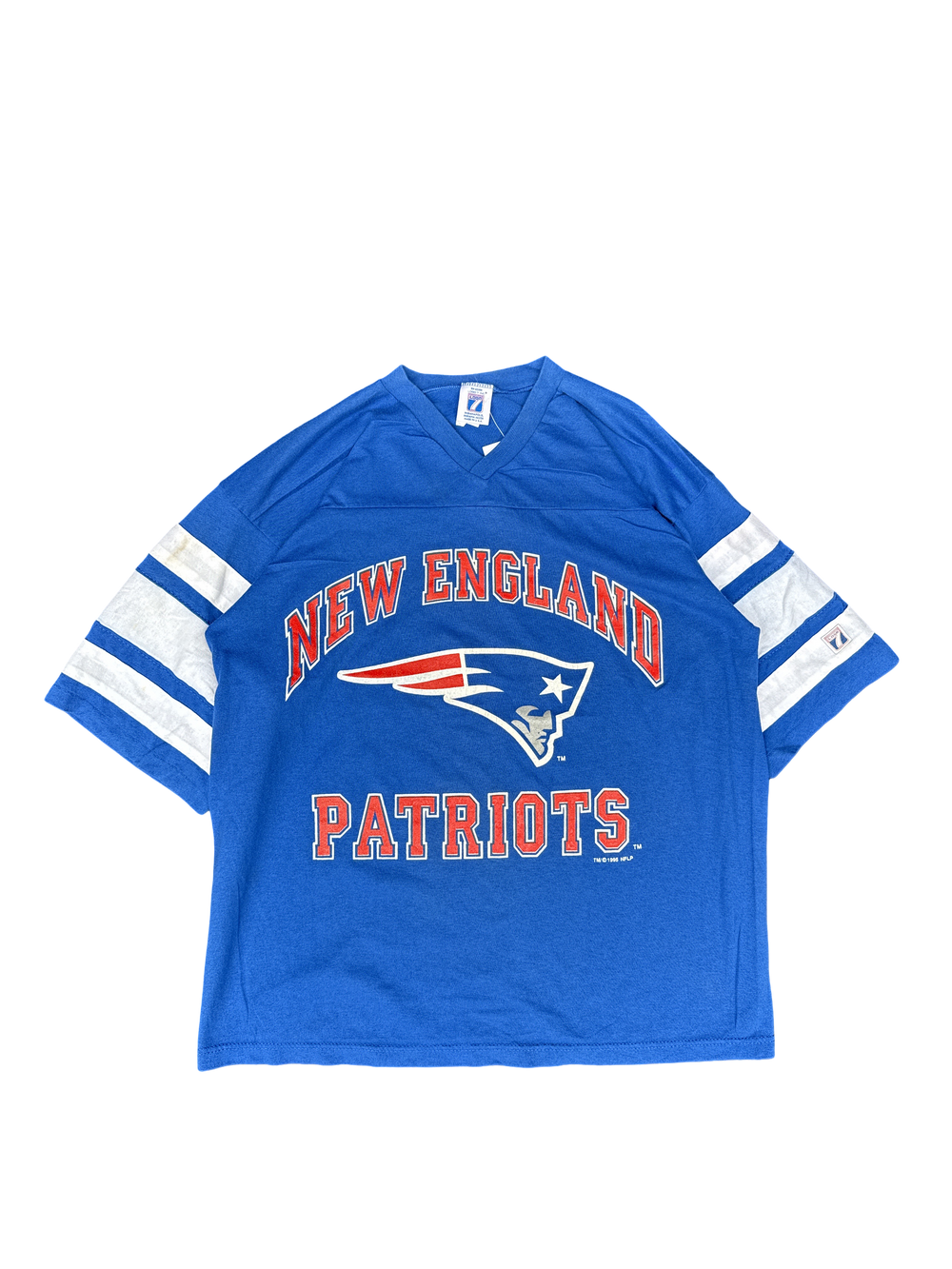 1990s New England Patriots Logo 7 Football Tee (M)
