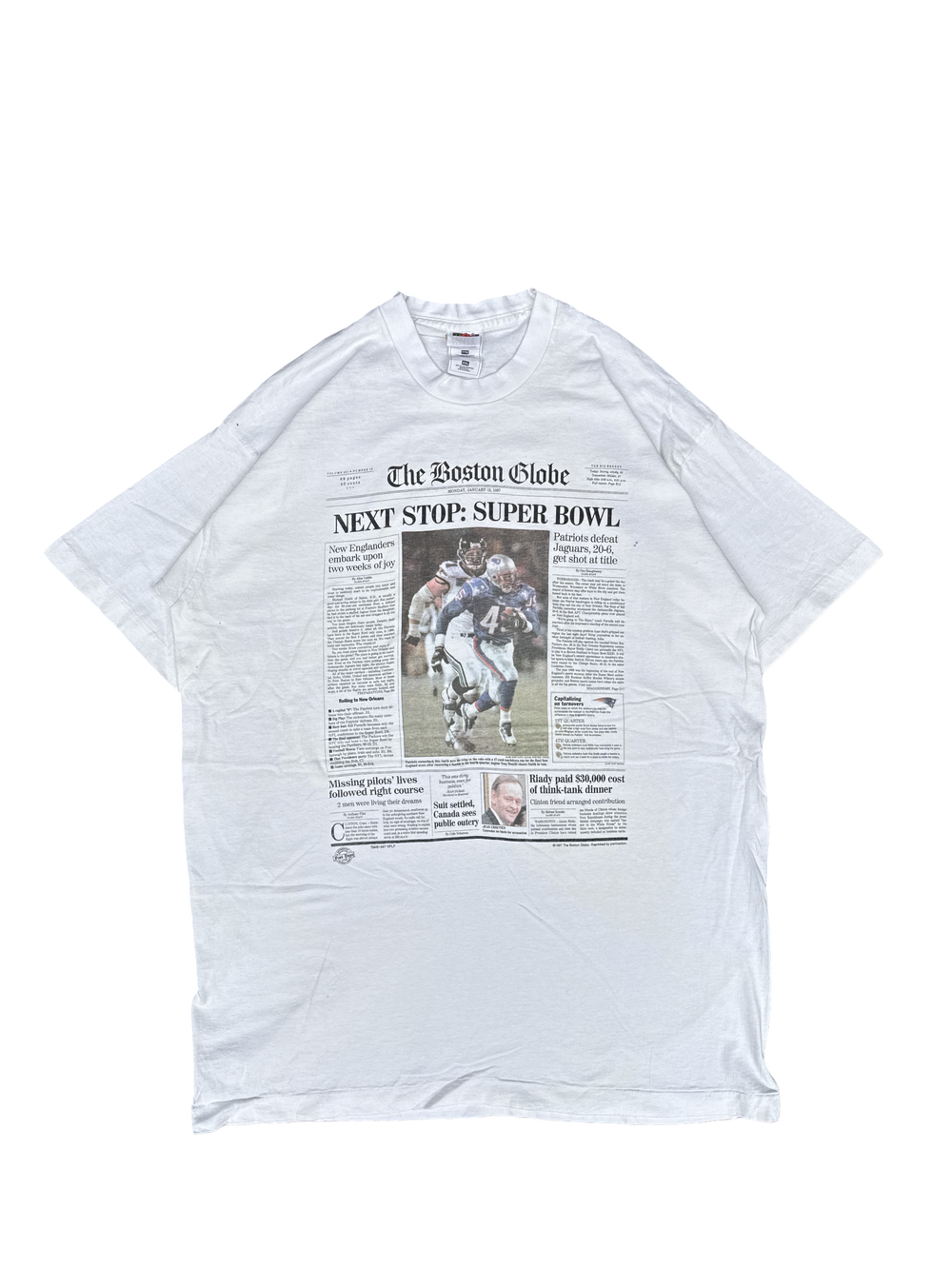 1990s The Boston Globe Super Bowl Patriots Graphic Tee (XXL)