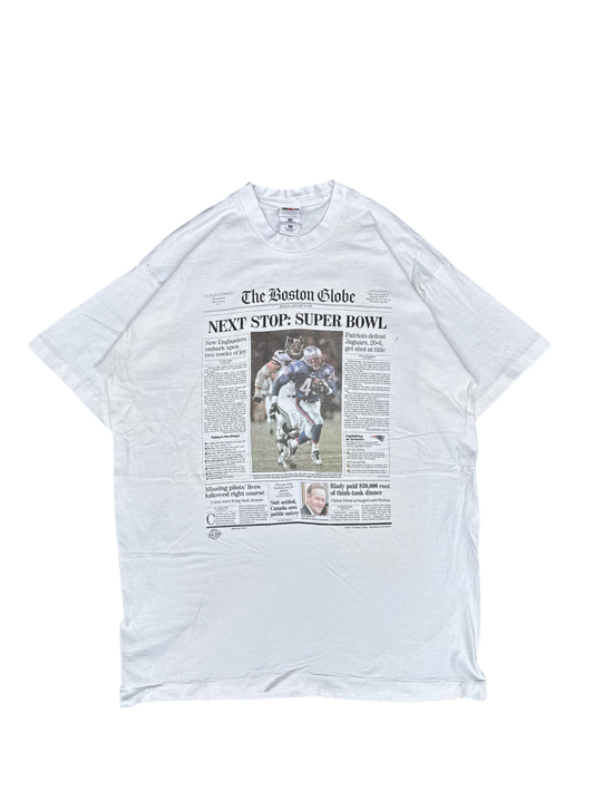 1990s The Boston Globe Super Bowl Patriots Graphic Tee (XXL)