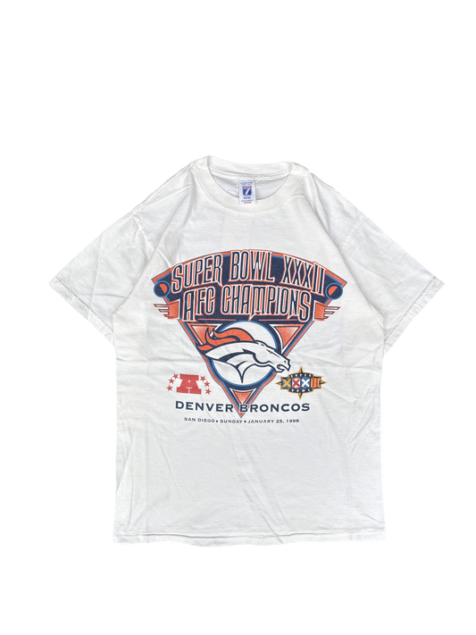 1998 Denver Broncos Super Bowl XXXII Champions Logo 7 Tee (M)