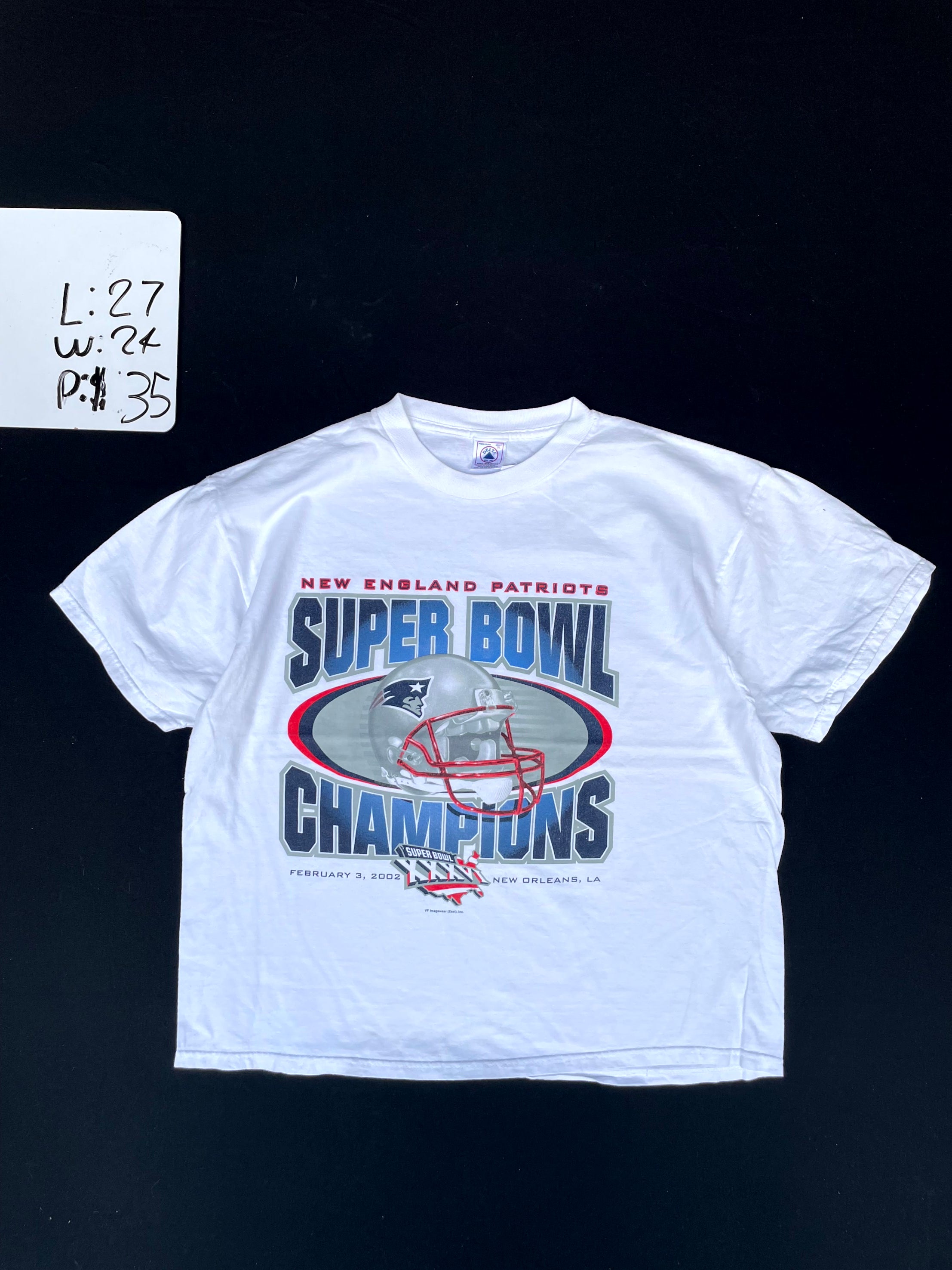 2002 New England Patriots Super Bowl Champions Tee (XL)
