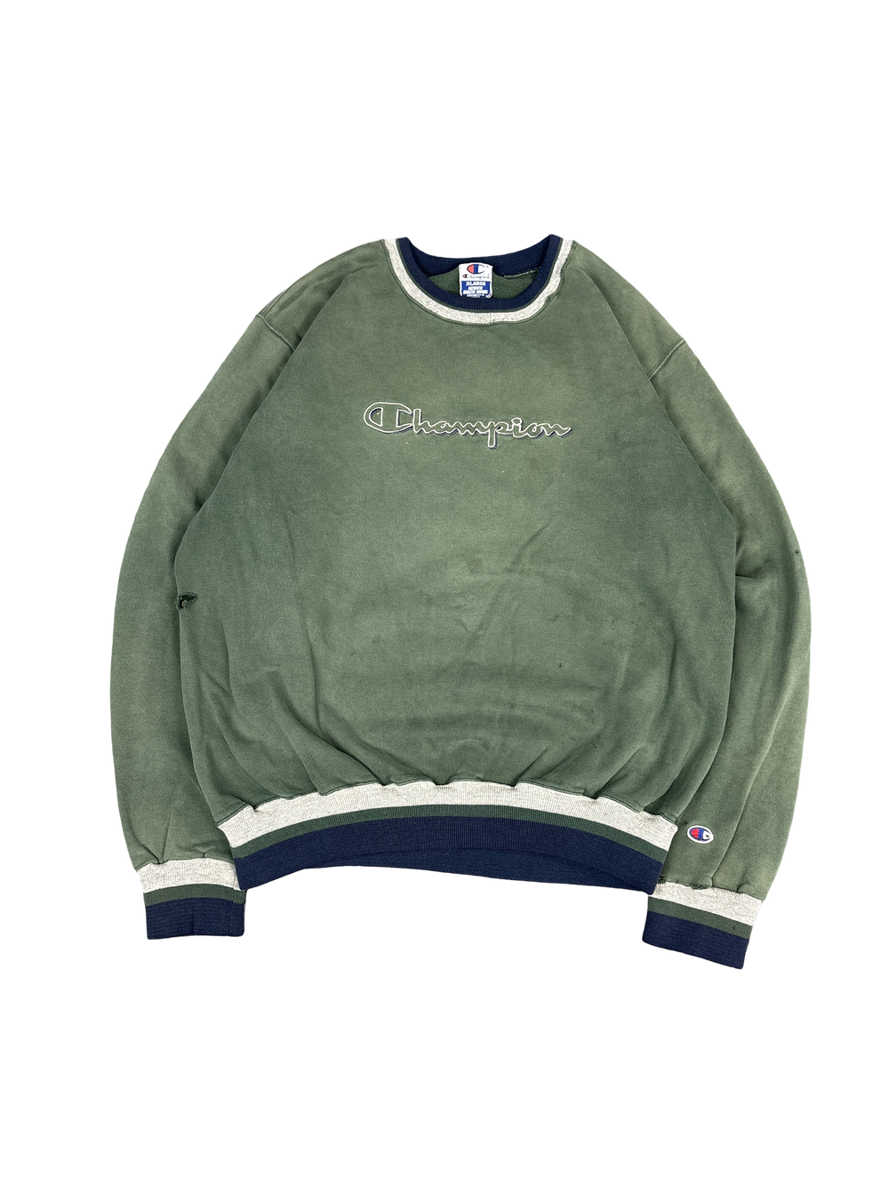 1990s Champion Green Embroidered Crewneck Sweatshirt (XL)