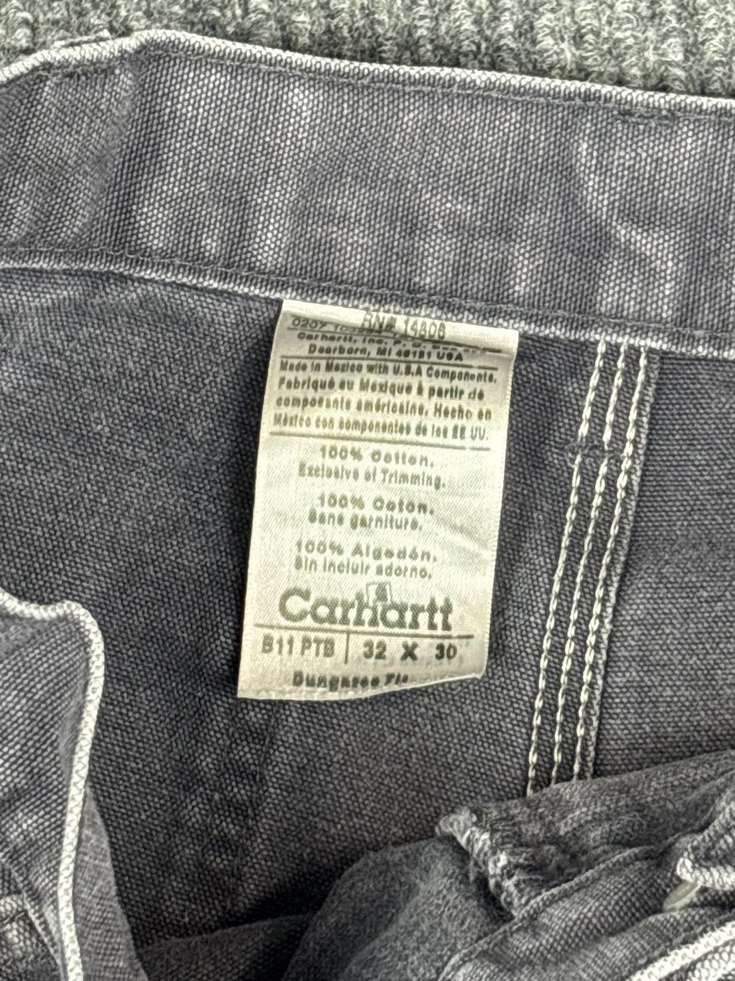 Carhartt B11 Dungaree Fit Work Pants Gray (32x30)