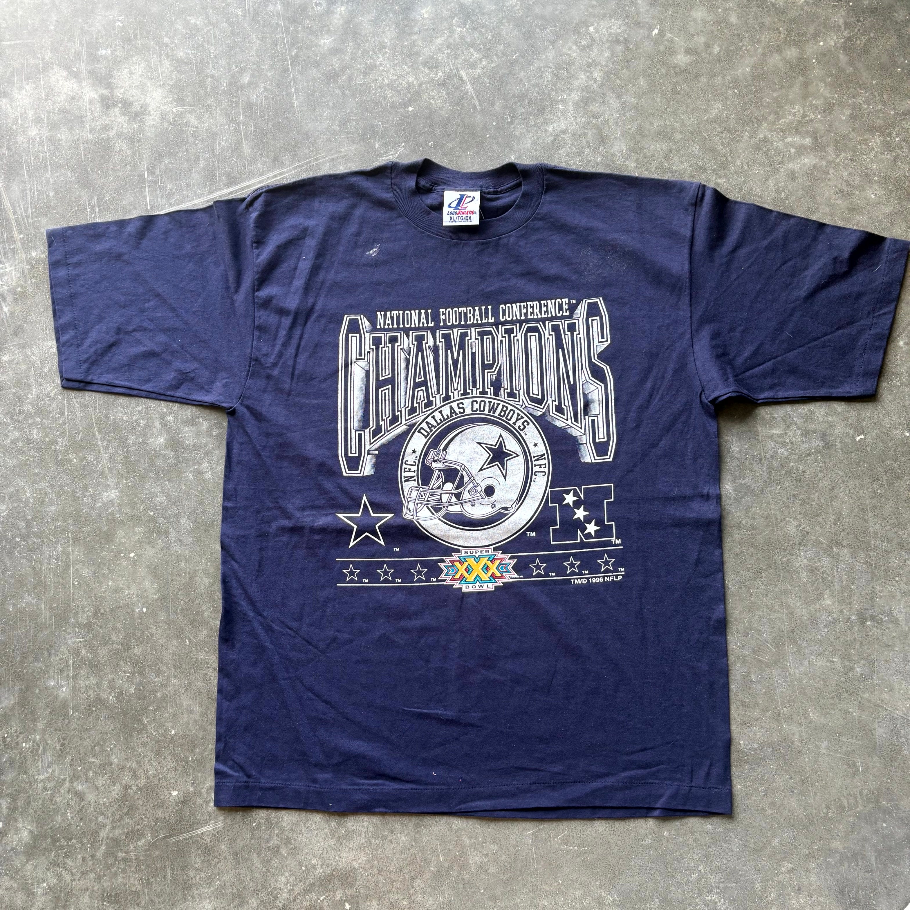 1990s Dallas Cowboys NFC Champions Logo Athletic Tee (XL)