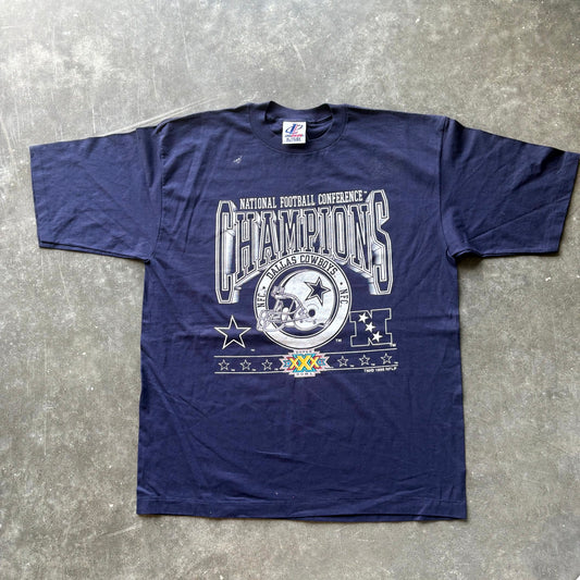 1990s Dallas Cowboys NFC Champions Logo Athletic Tee (XL)