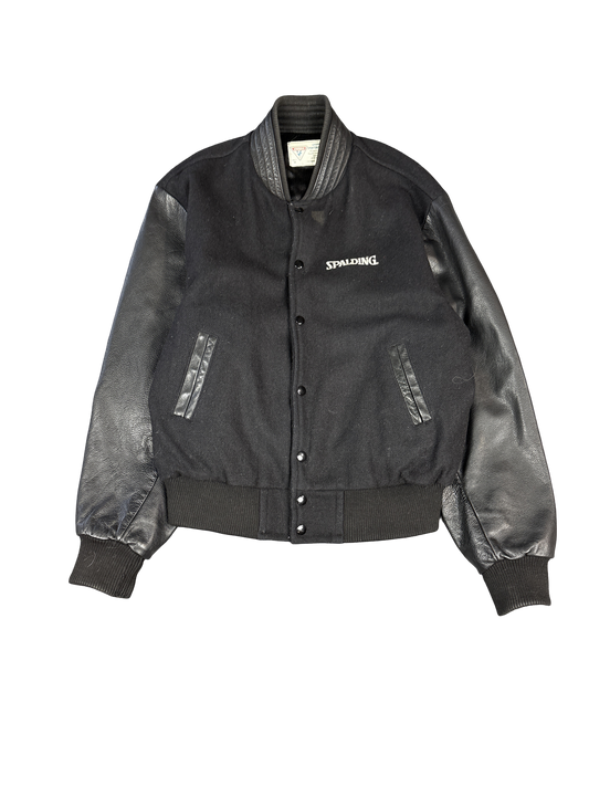 1990s Spalding Black Varsity Jacket (M)