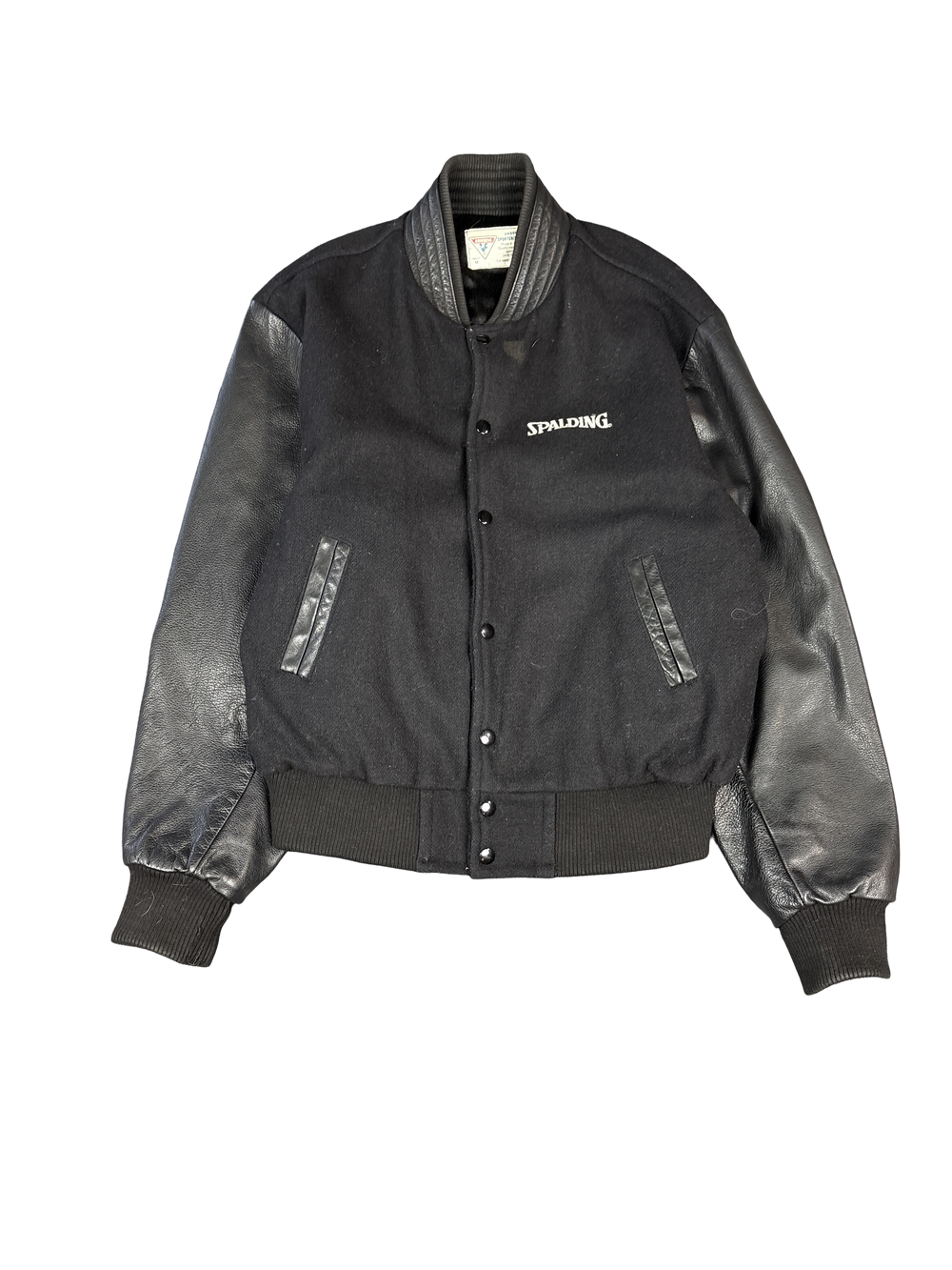 1990s Spalding Black Varsity Jacket (M)