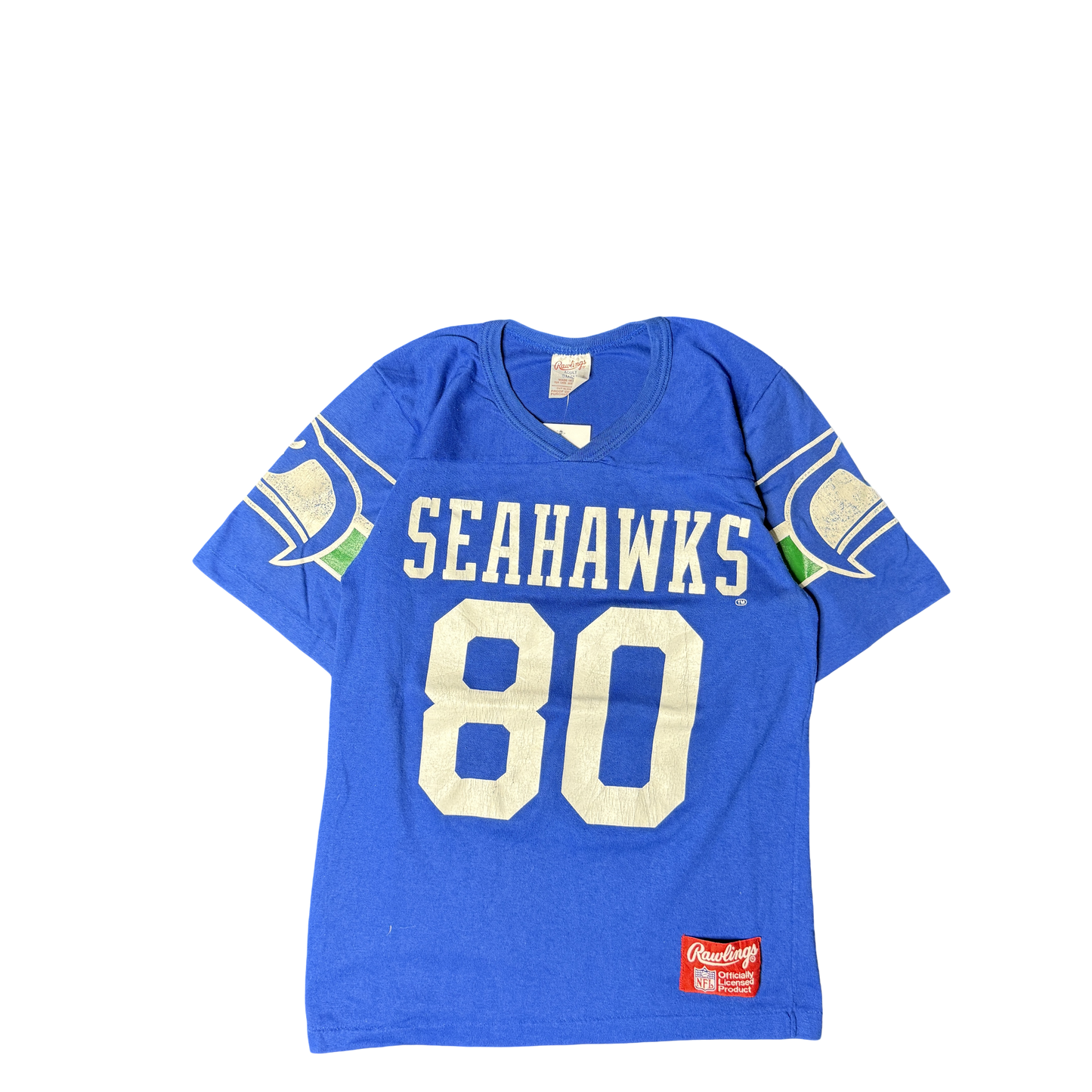 1980s Rawlings Seattle Seahawks #80 Football Jersey Tee (S)