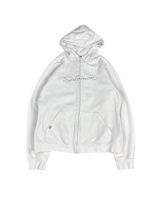 Salomon White Zip-Up Hoodie (XL)