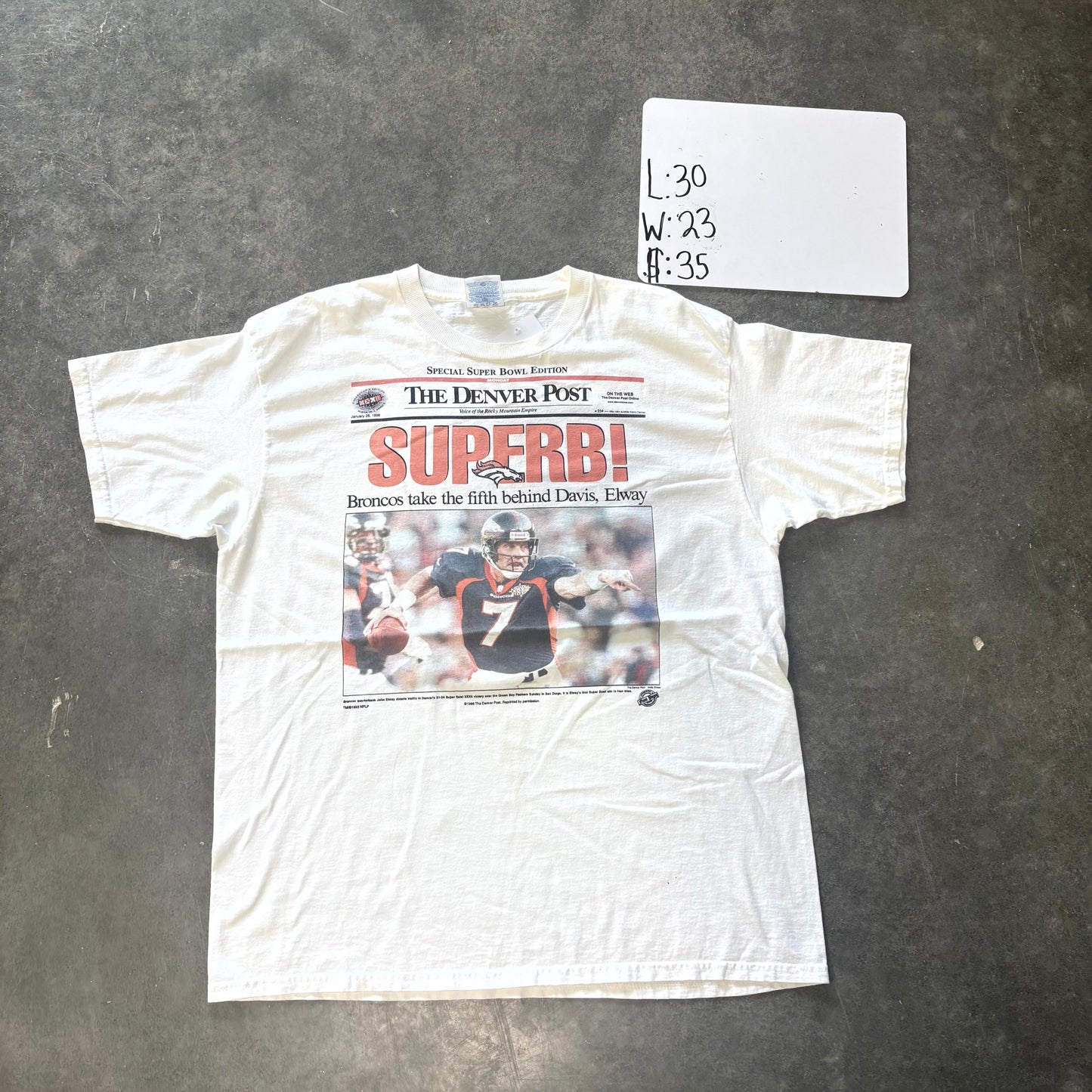 1990s Denver Broncos Super Bowl Graphic Tee (XL)