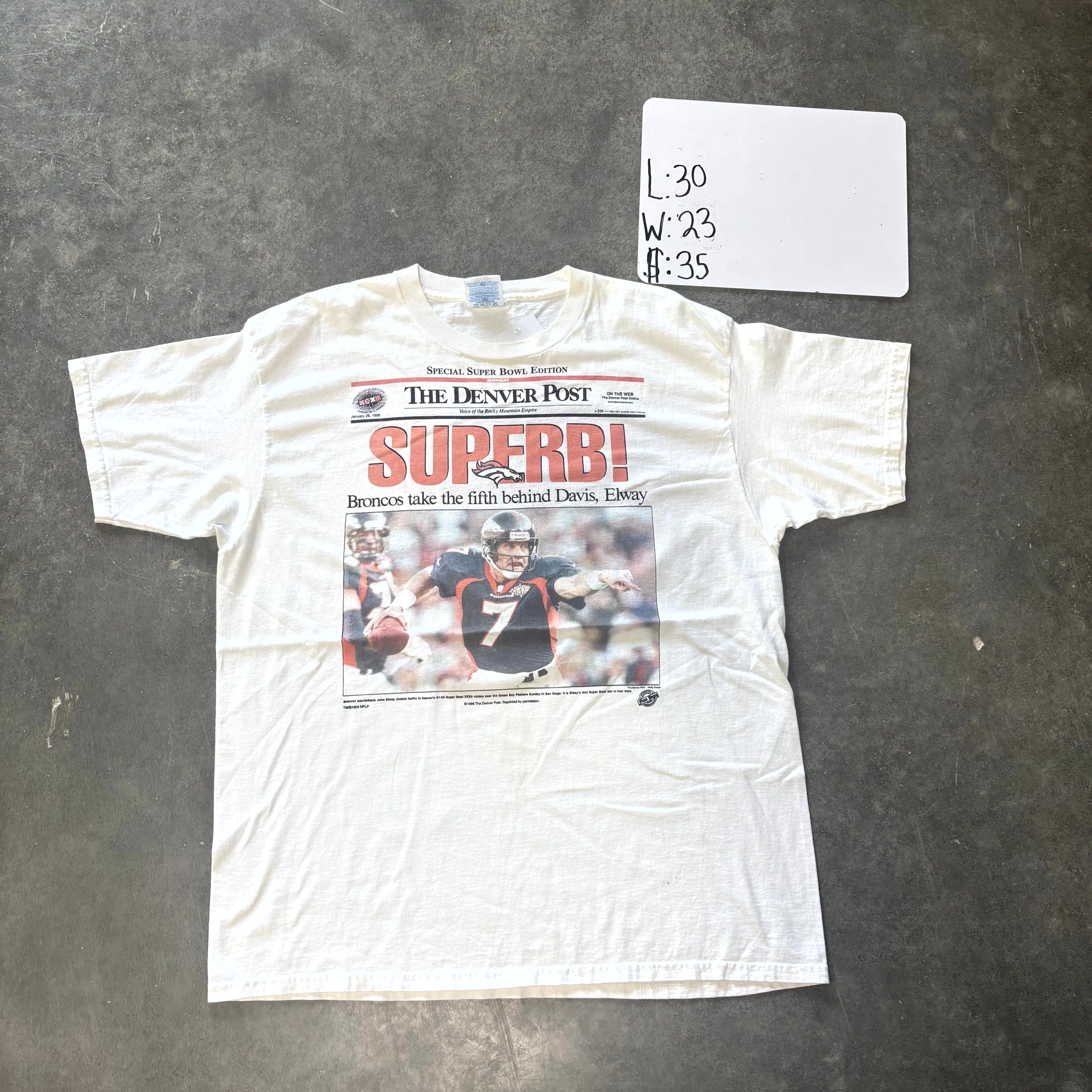 1990s Denver Broncos Super Bowl Graphic Tee (XL)