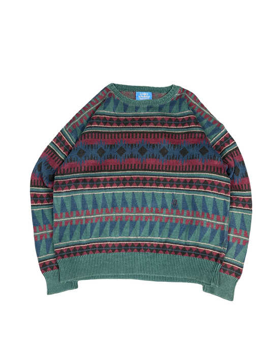 1990s Lobo by Pendleton Southwestern Knit Pullover (M)