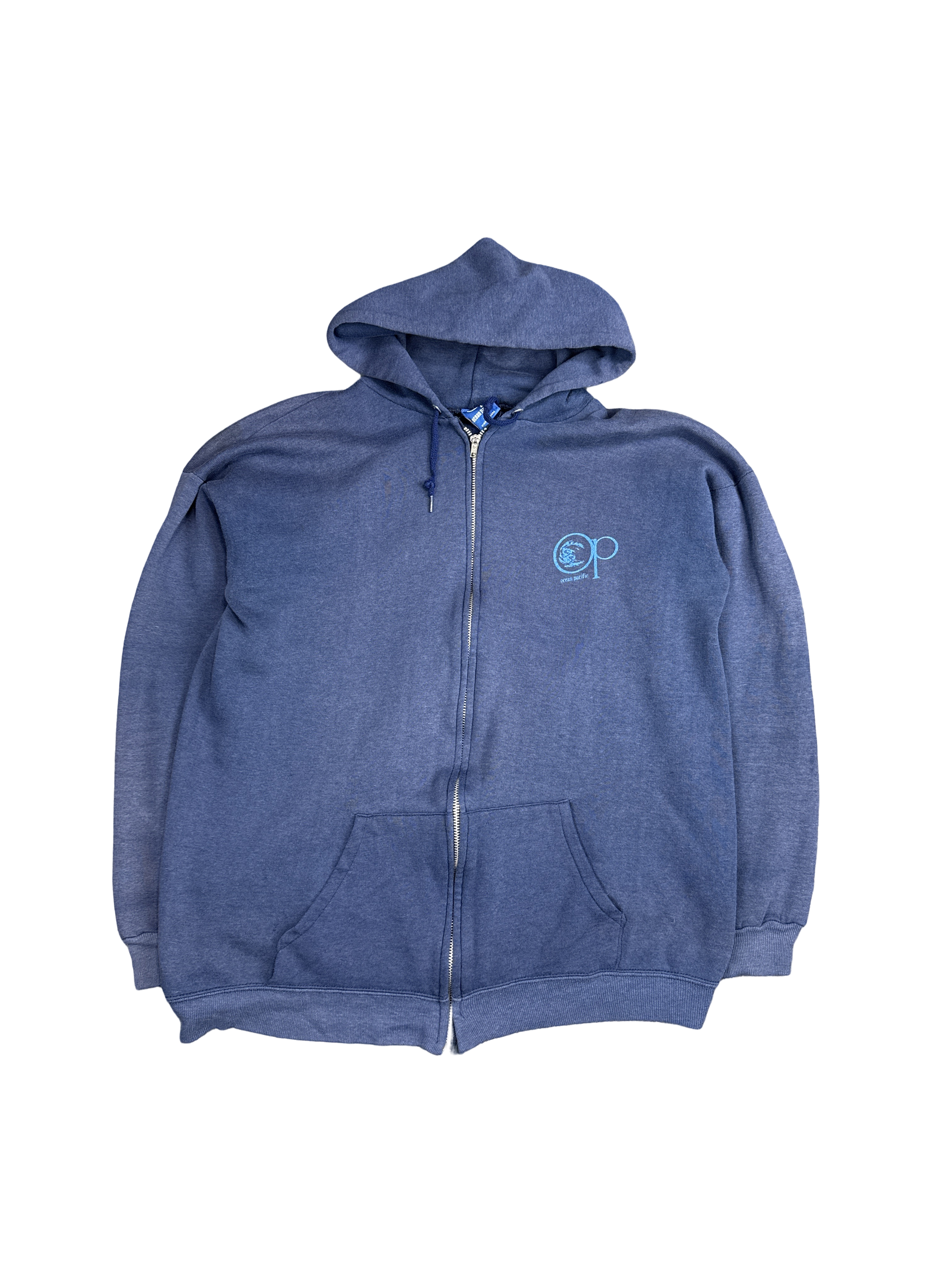 1980s Ocean Pacific Sailboat Graphic Zip Hoodie (XL)