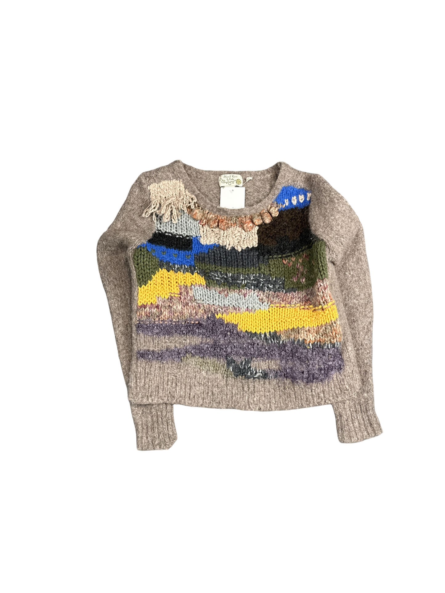 Hand Knit by Ollie Multicolor Wool Sweater (S)