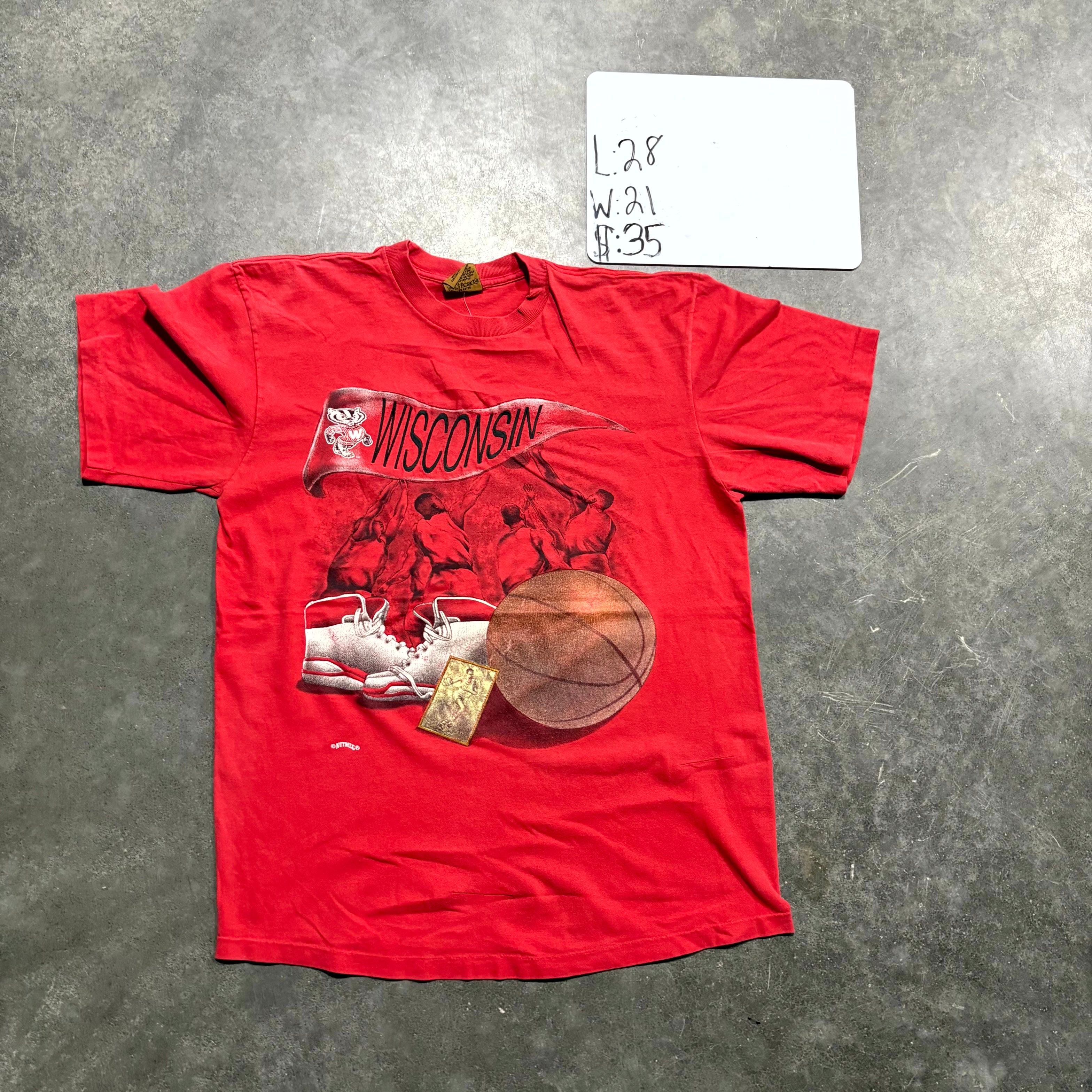 1990s Wisconsin Basketball Graphic Tee (L)