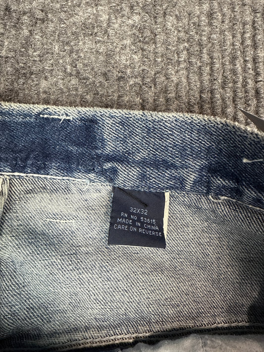 Y2K Light Wash Denim Jeans with Side Tape Detail (32x32)