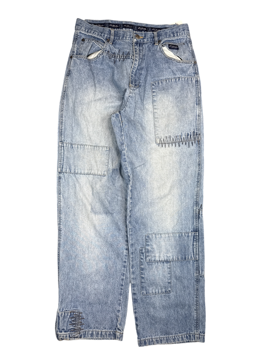 1990s Rio Beverly Savvy Denim Patchwork Jeans (32)
