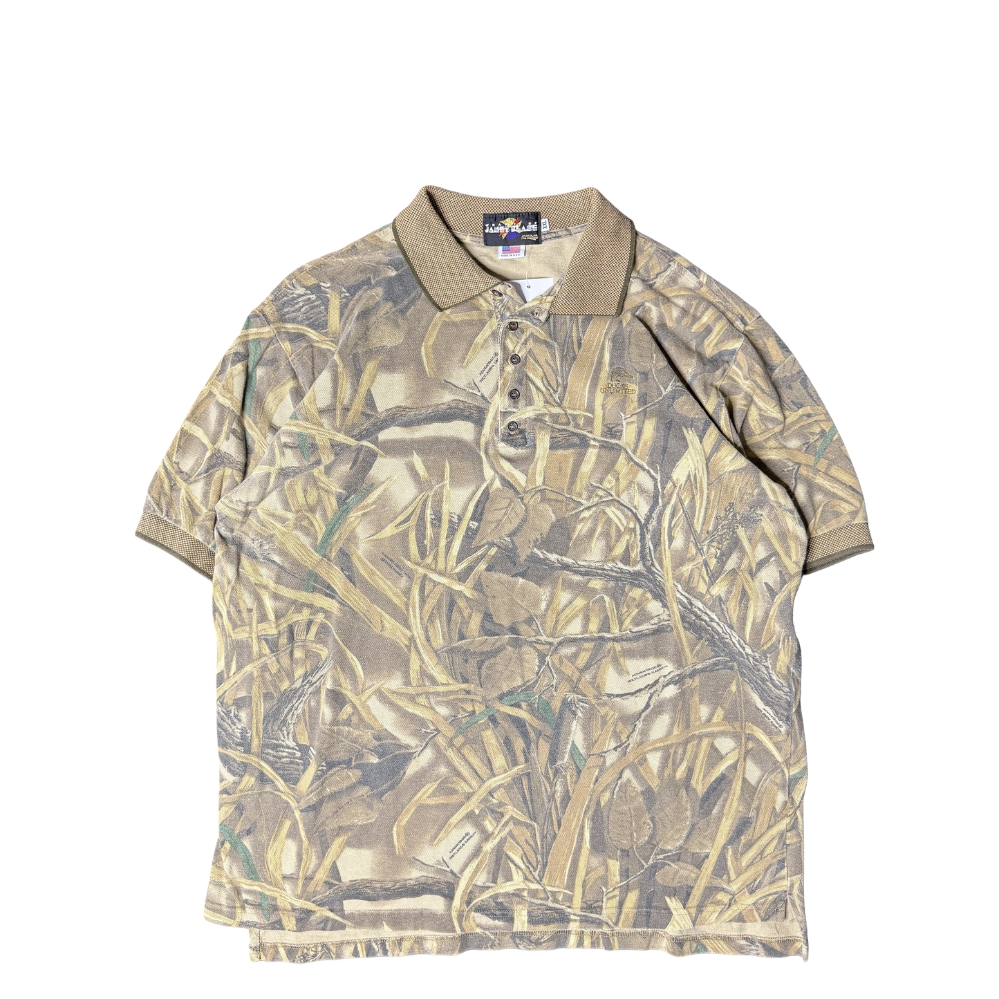 1990s Camo Hunting Polo Shirt (2XL)