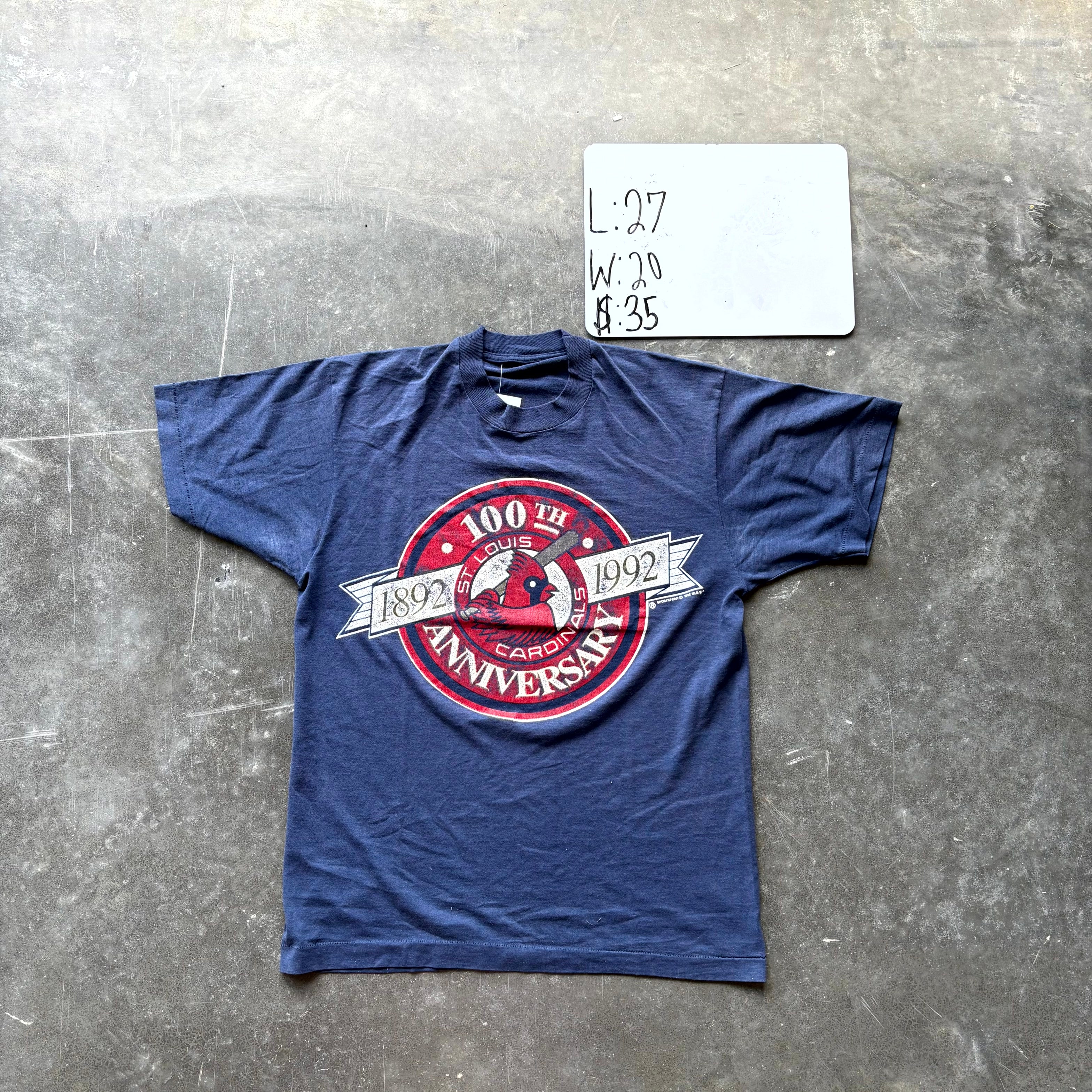 1992 St. Louis Cardinals 100th Anniversary Graphic Tee (M)