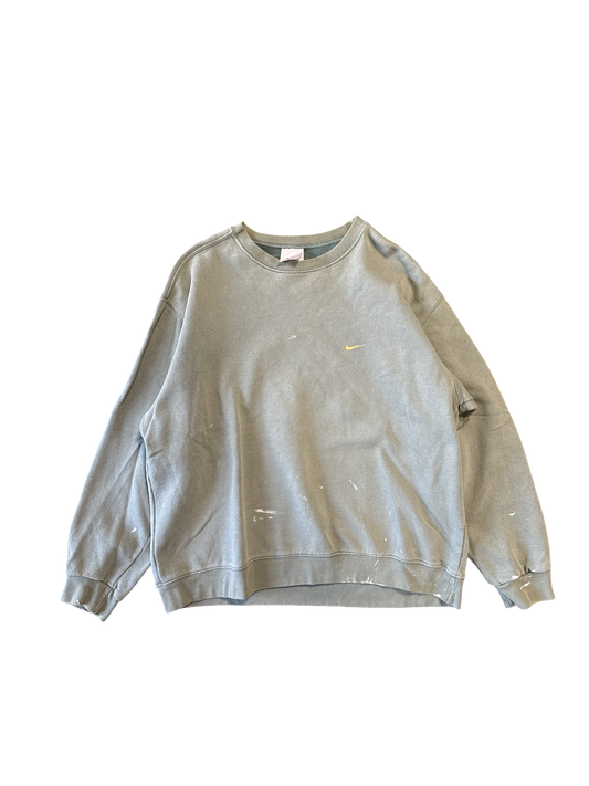 1990s Nike Made in USA Olive Crewneck Sweatshirt (XL)