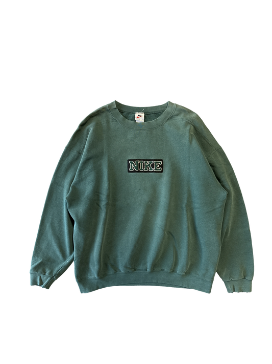 1990s Nike Made in USA Green Crewneck Sweatshirt (L)