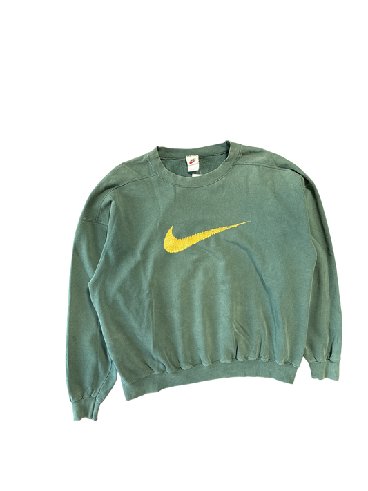 1990s Nike Green Swoosh Sweatshirt (L)