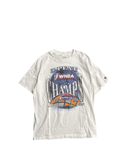 1999 Champion WNBA Comets 3-Peat Champs Graphic Tee (L)