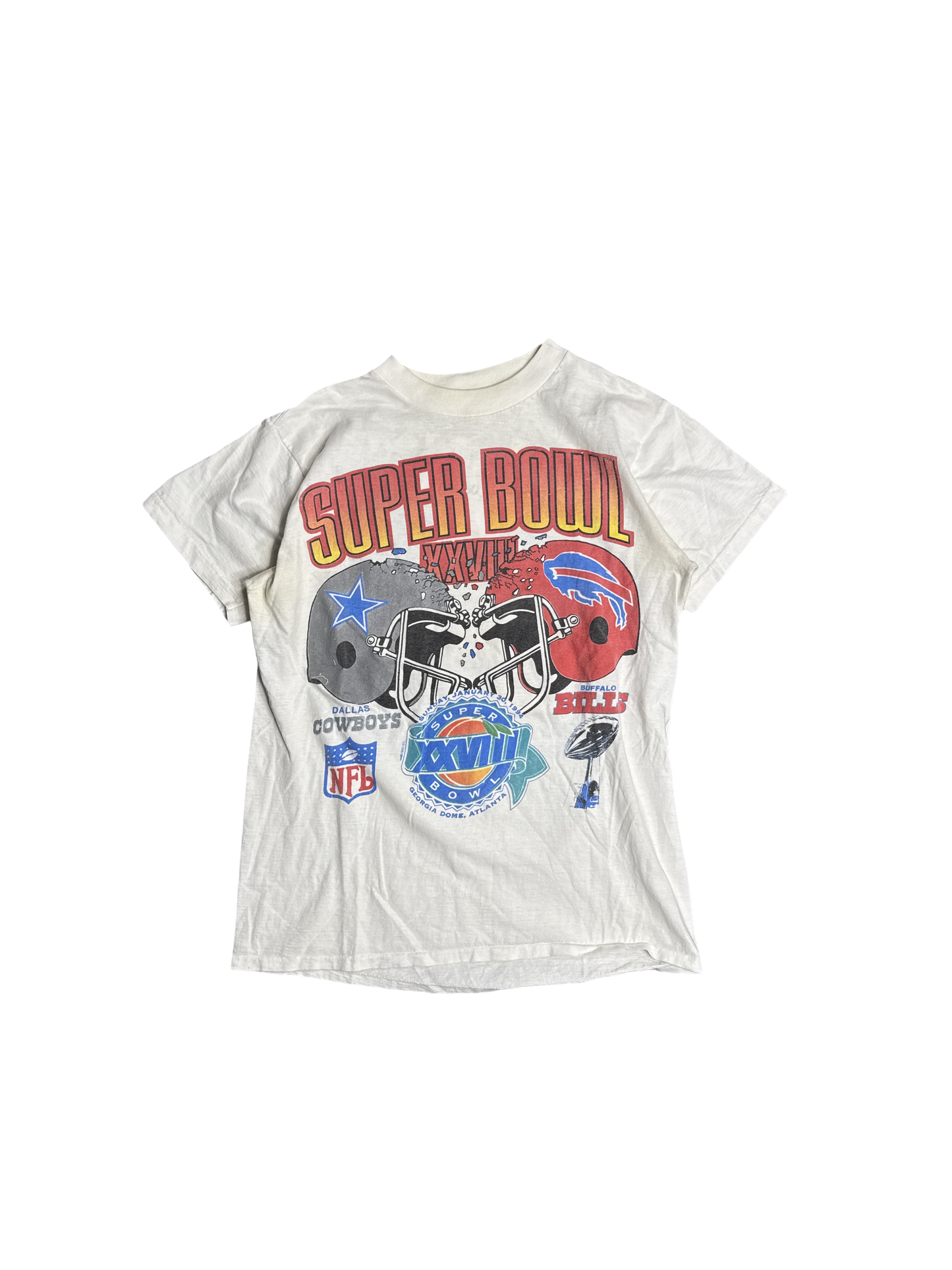 1994 Super Bowl XXVIII Dallas Cowboys vs Buffalo Bills Graphic Tee (S)