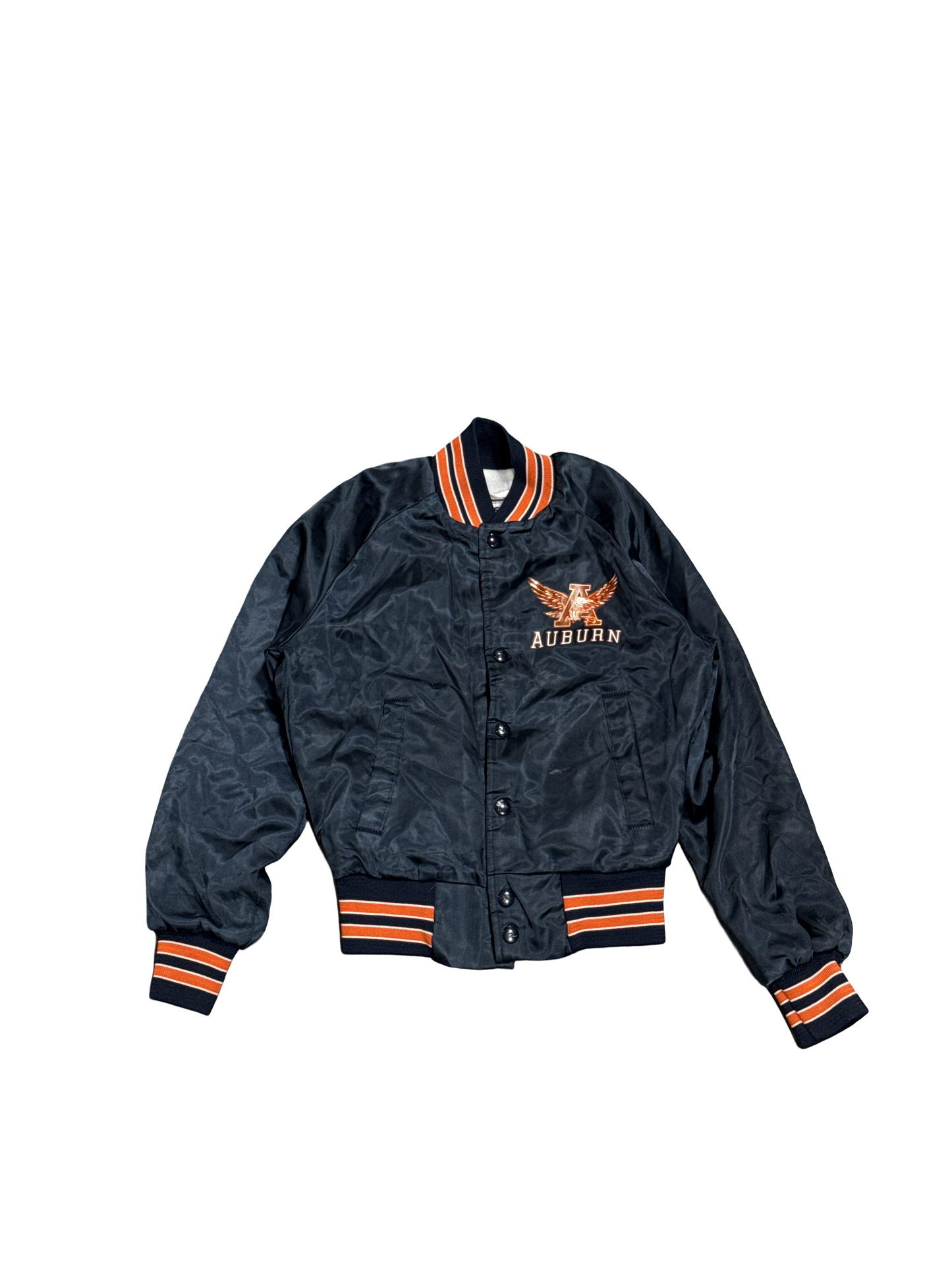 1980s Auburn Chalk Line Satin Bomber Jacket (S)