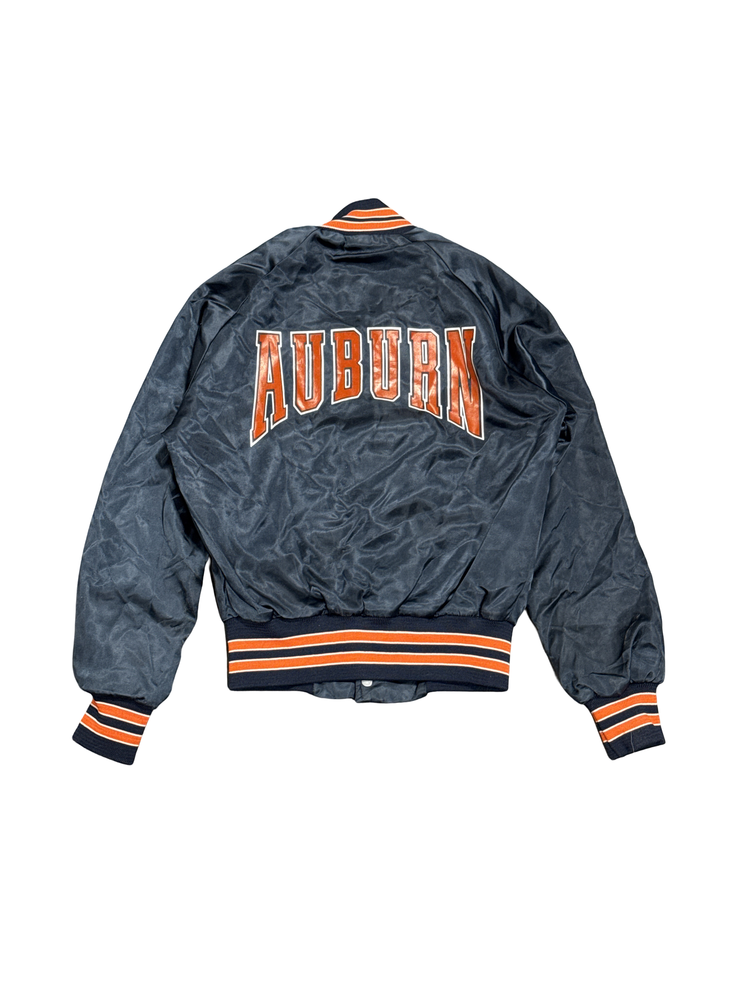 1980s Auburn Chalk Line Satin Bomber Jacket (S)