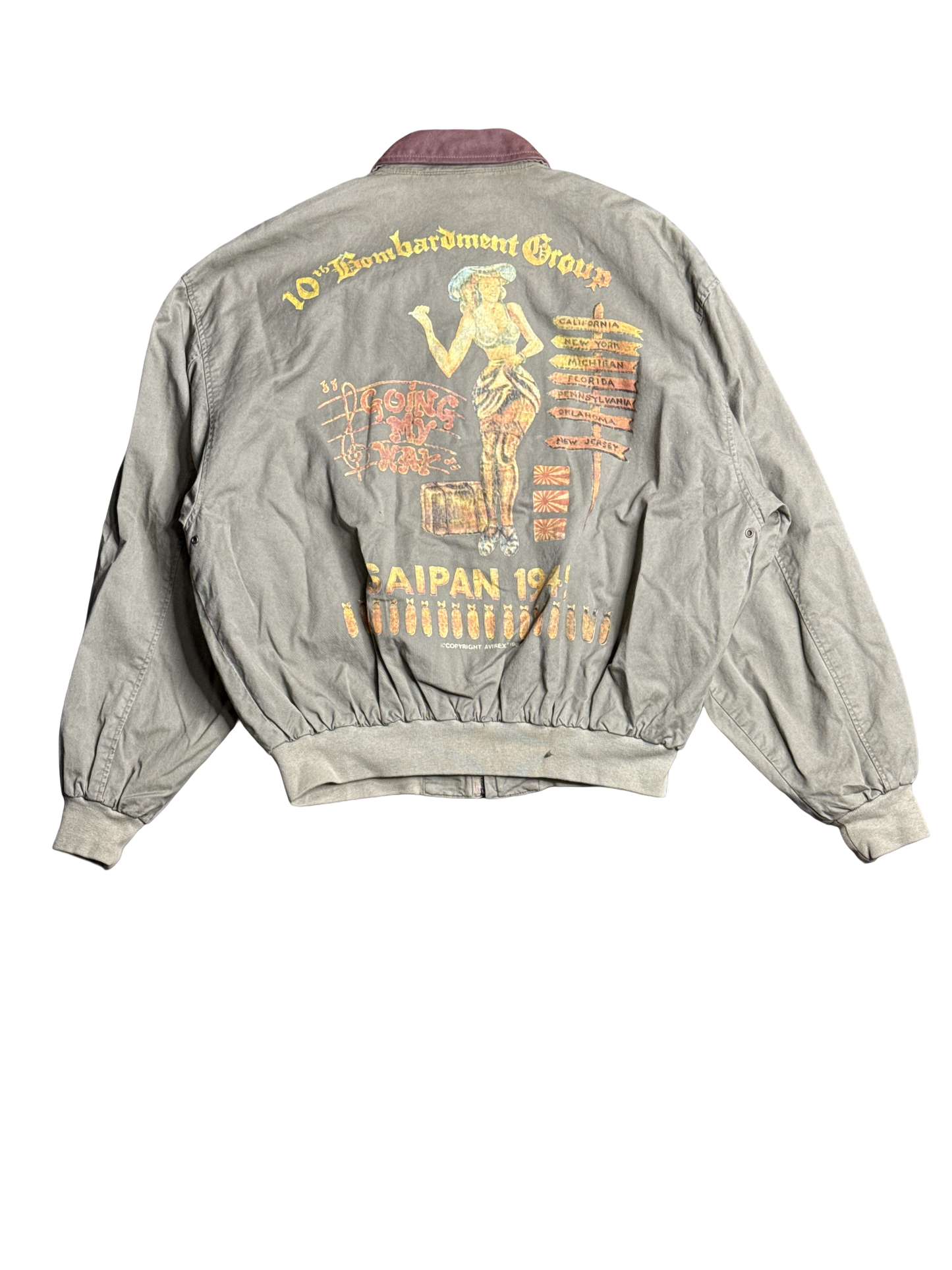 Avirex Type A-2 10th Bombardment Group Military Jacket (L)