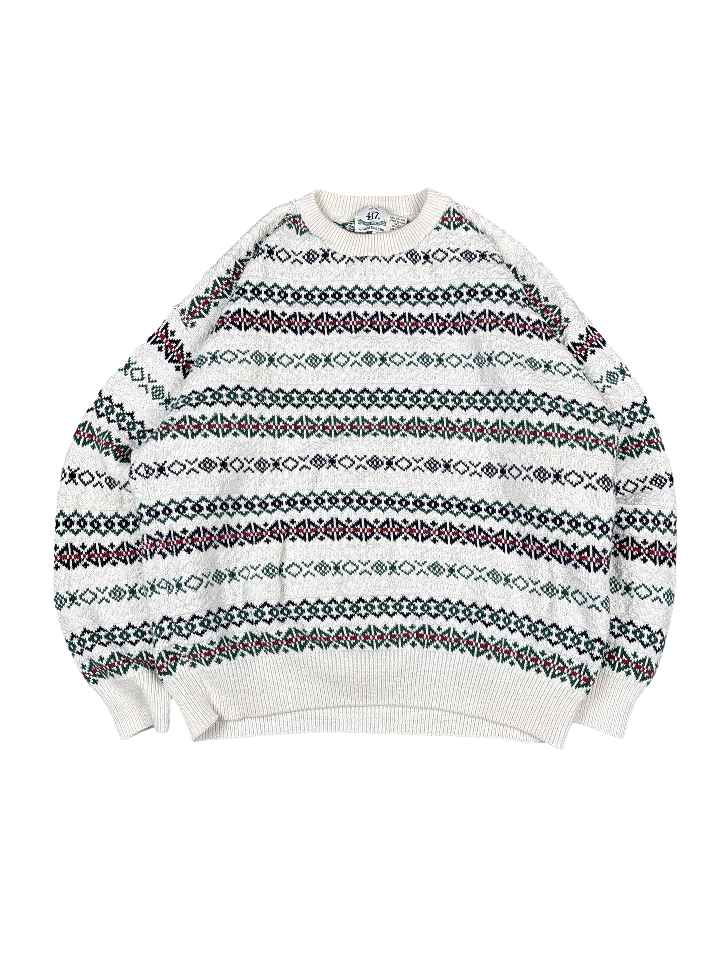 1980s Van Heusen 417 Fair Isle Knit Sweater (XL)