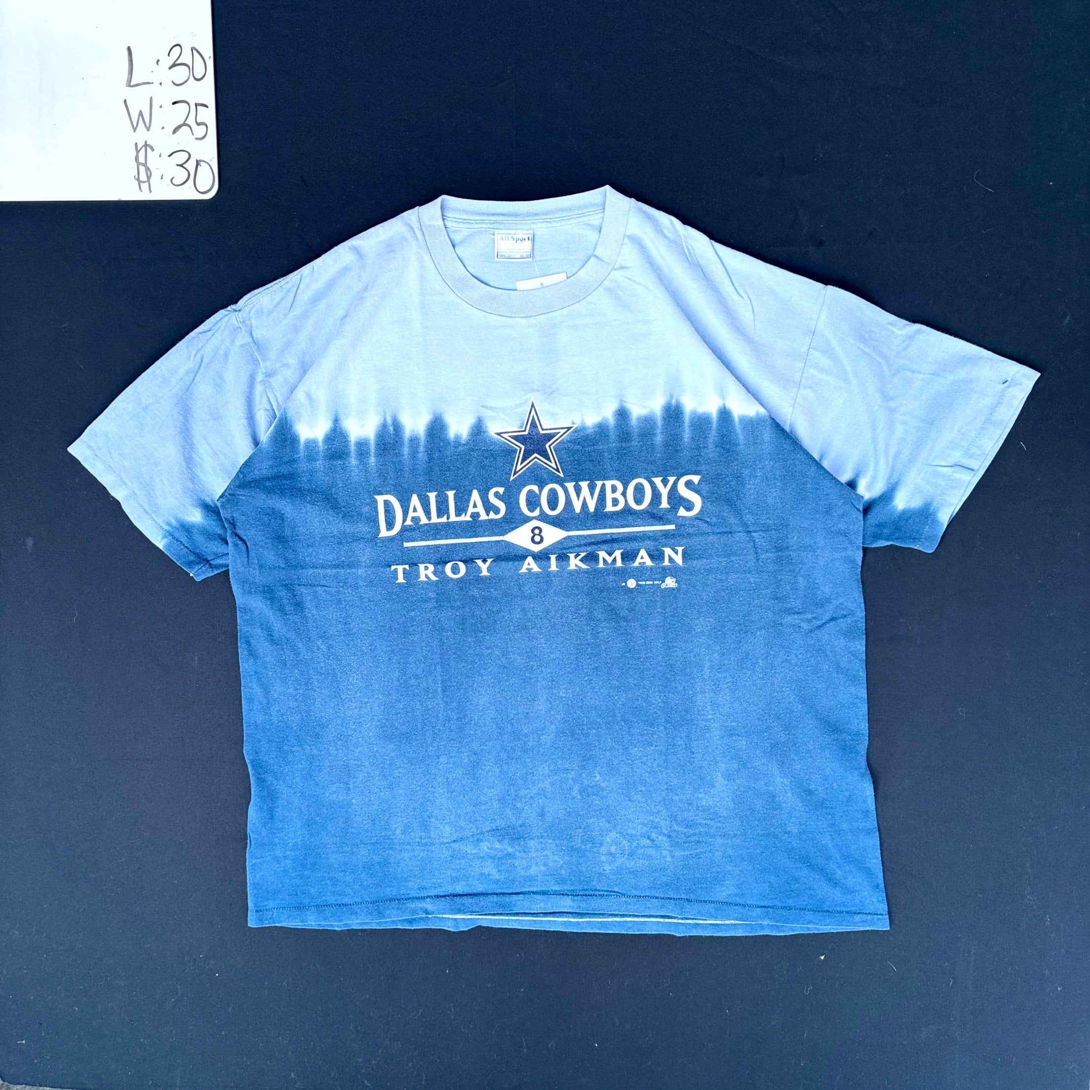 1990s Dallas Cowboys Troy Aikman Tie-Dye Graphic Tee (XXL)