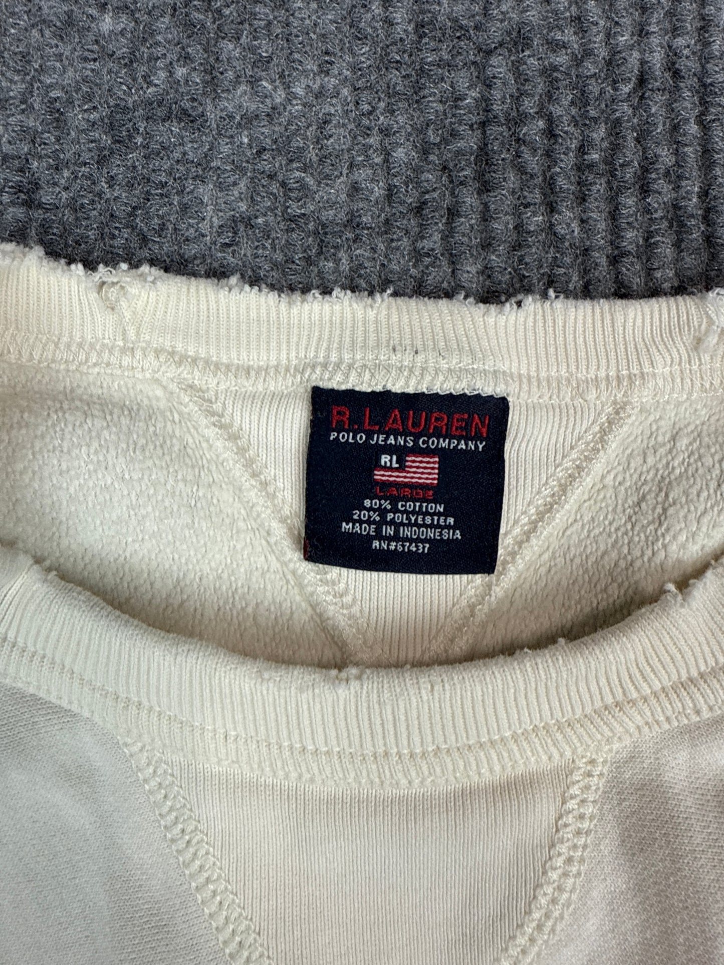 Ralph Lauren Polo Jeans Co. Distressed Crewneck Sweatshirt (L)