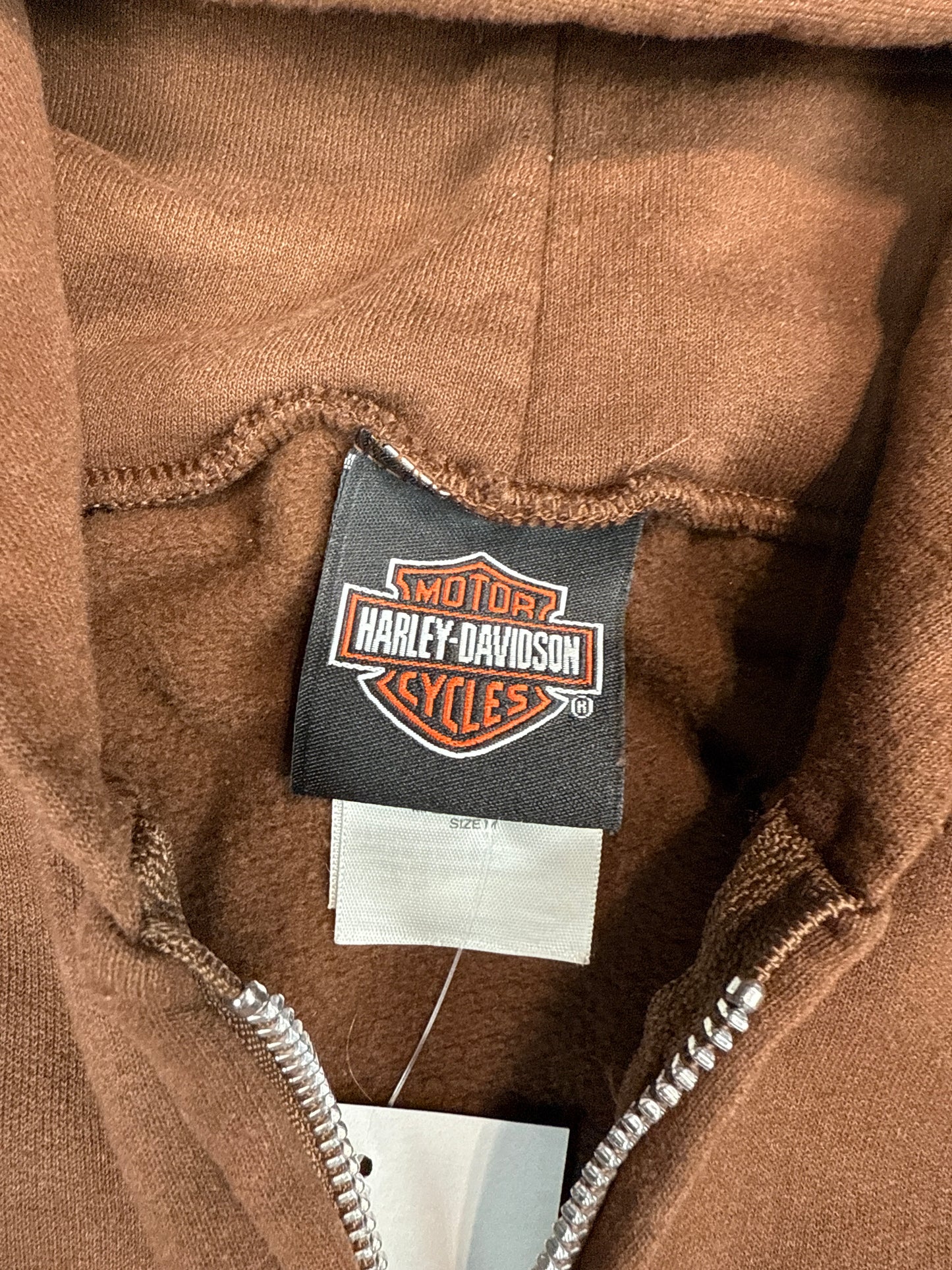 Harley-Davidson Brown Zip-Up Hoodie (L)