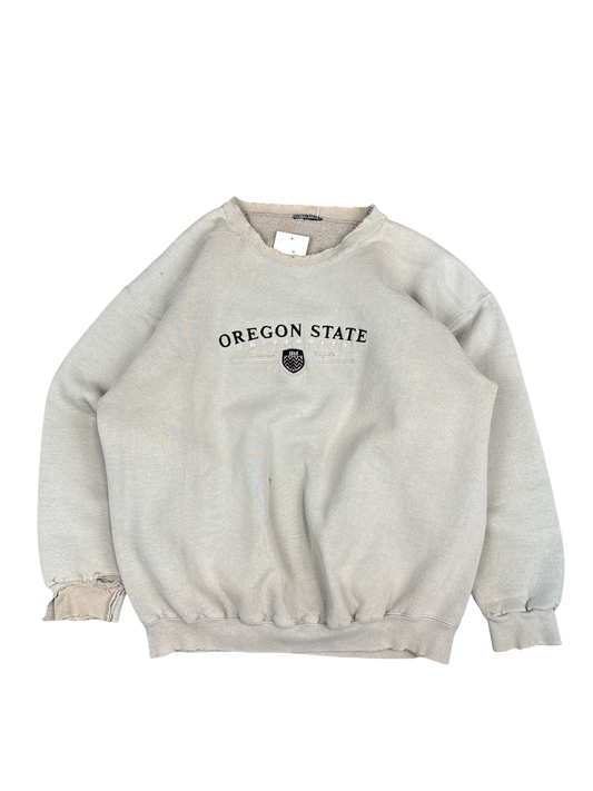 Oregon State University Distressed Crewneck Sweatshirt (L)