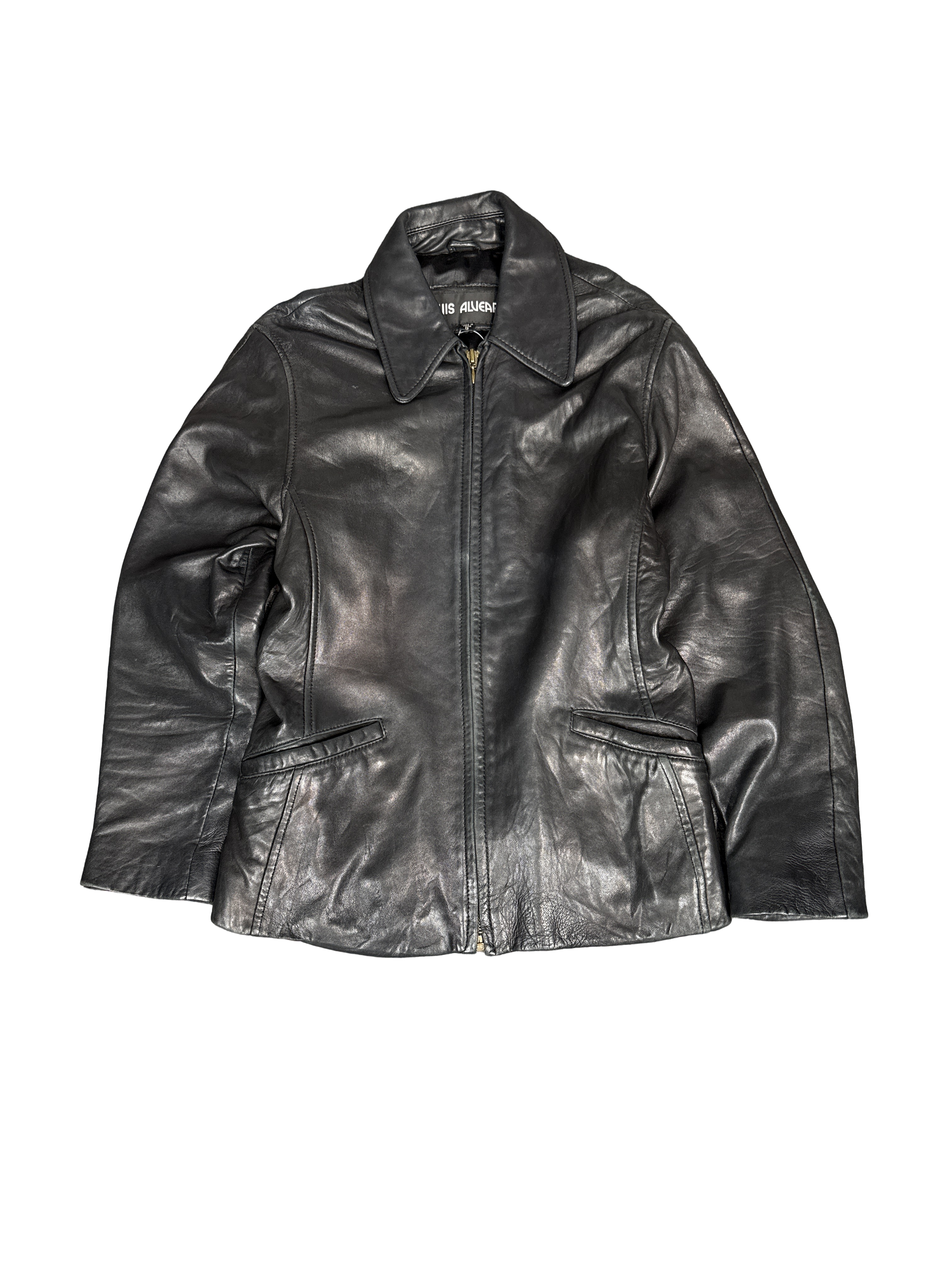 Luis Alvear Black Leather Zip Jacket (S)