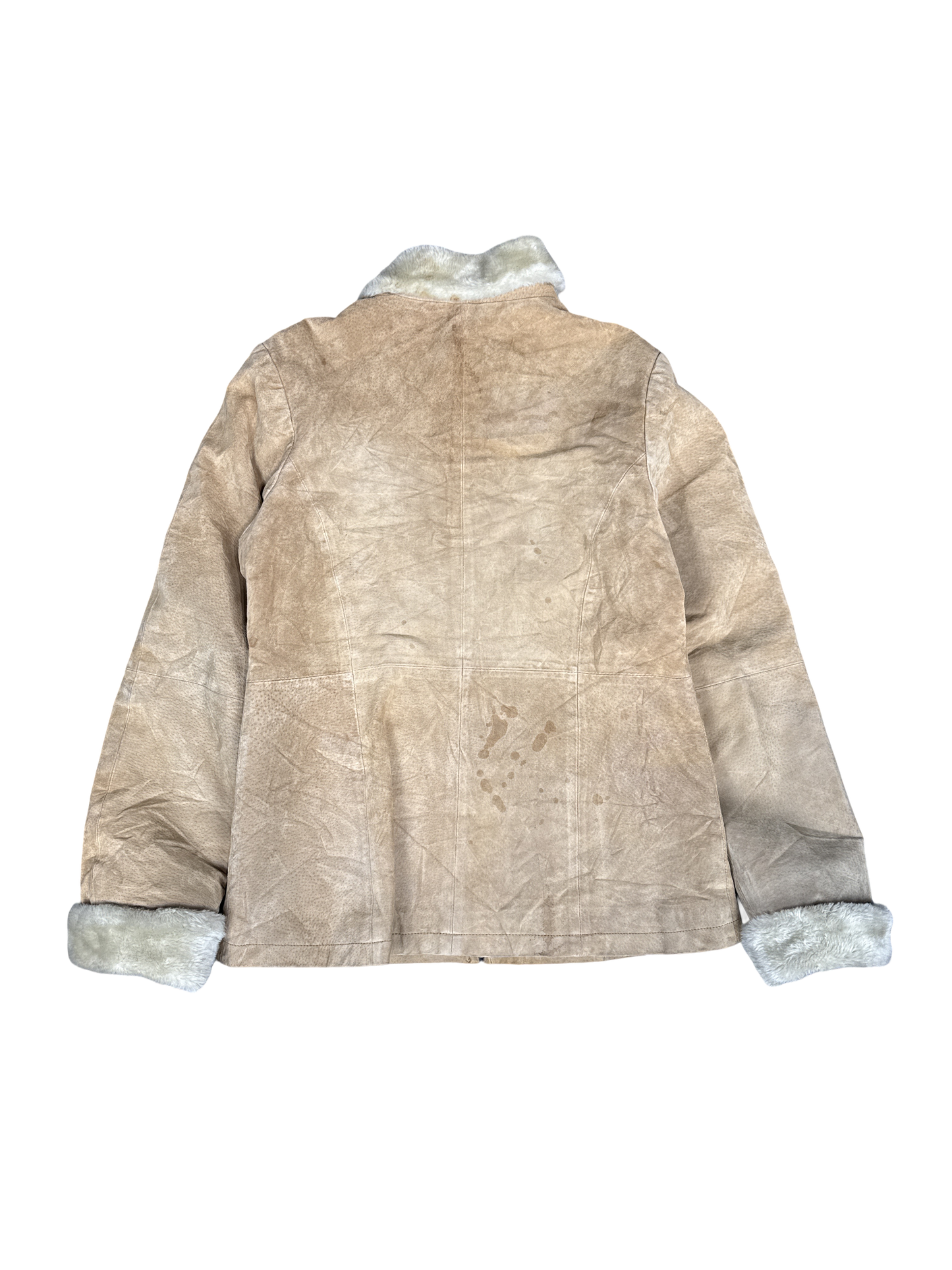 Vintage Shearling Leather Jacket (L)