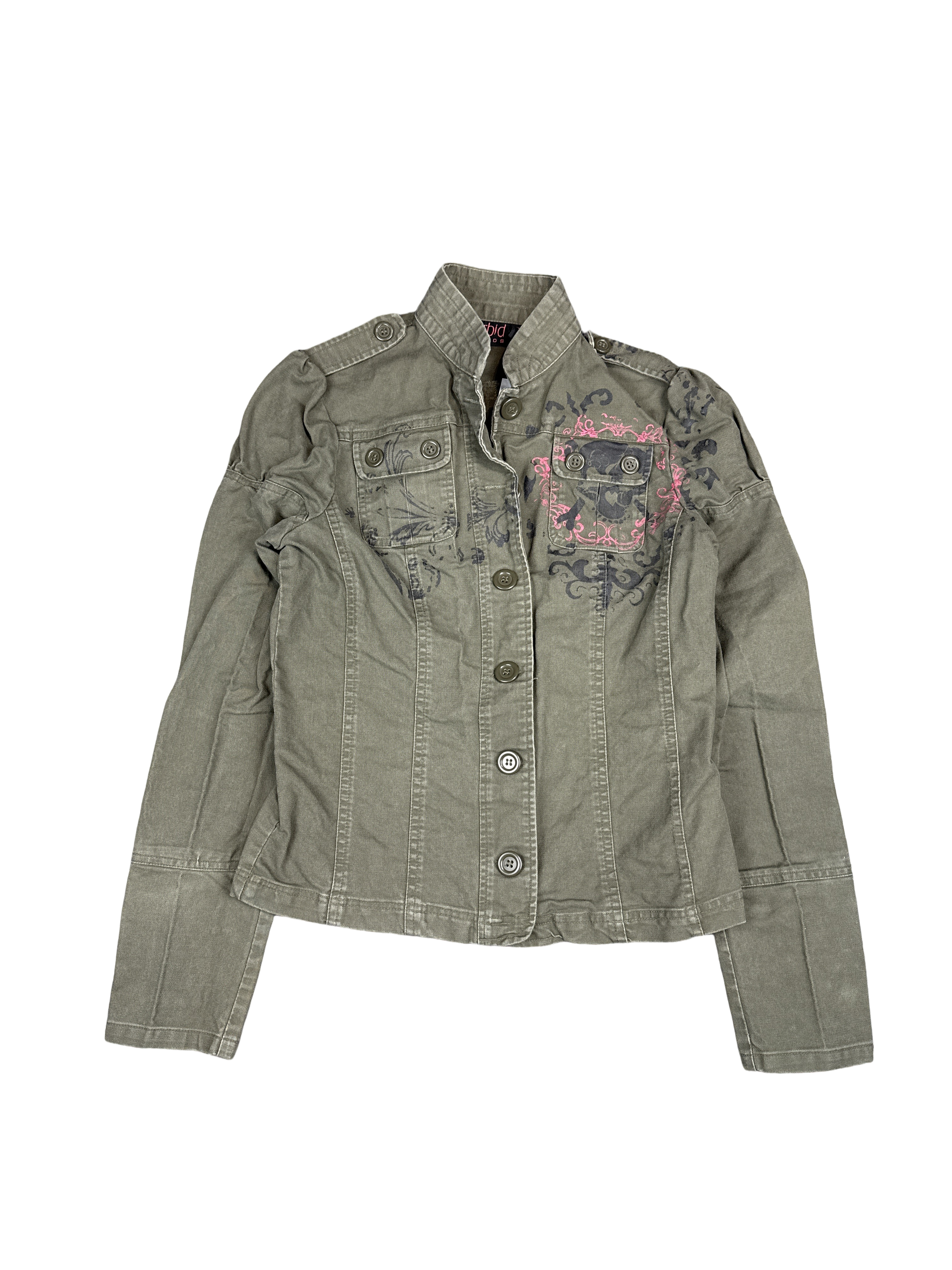 Morbid Threads Olive Military Graphic Jacket (M)
