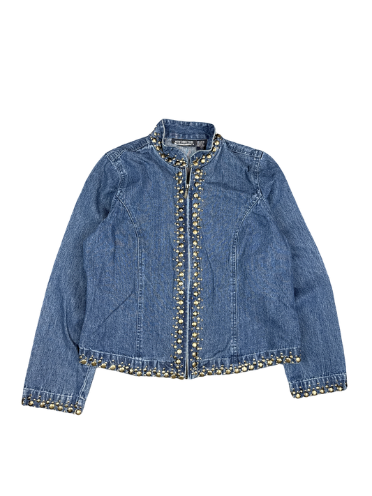 Y2K New Direction Studded Denim Jacket (S)