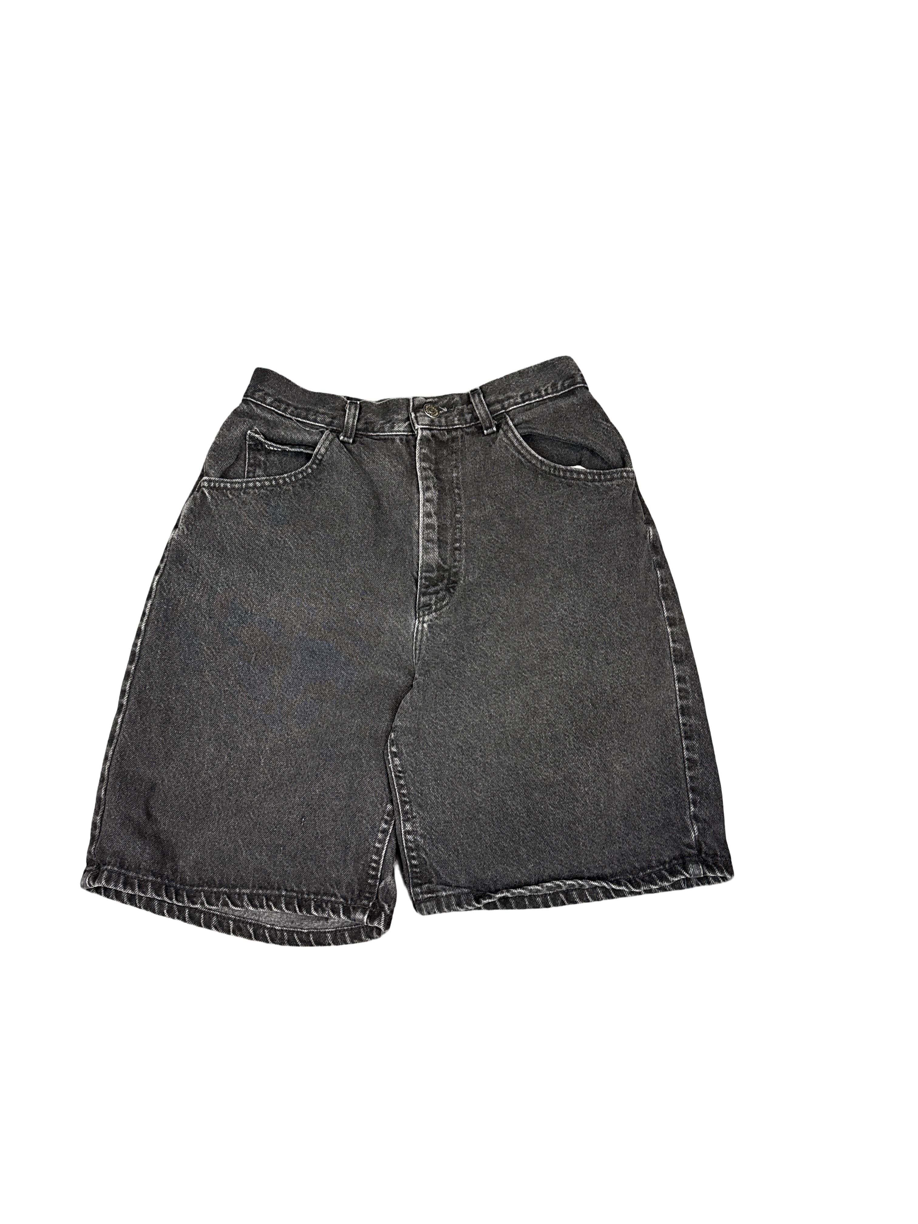 1990s Faded Black Denim Shorts (S)