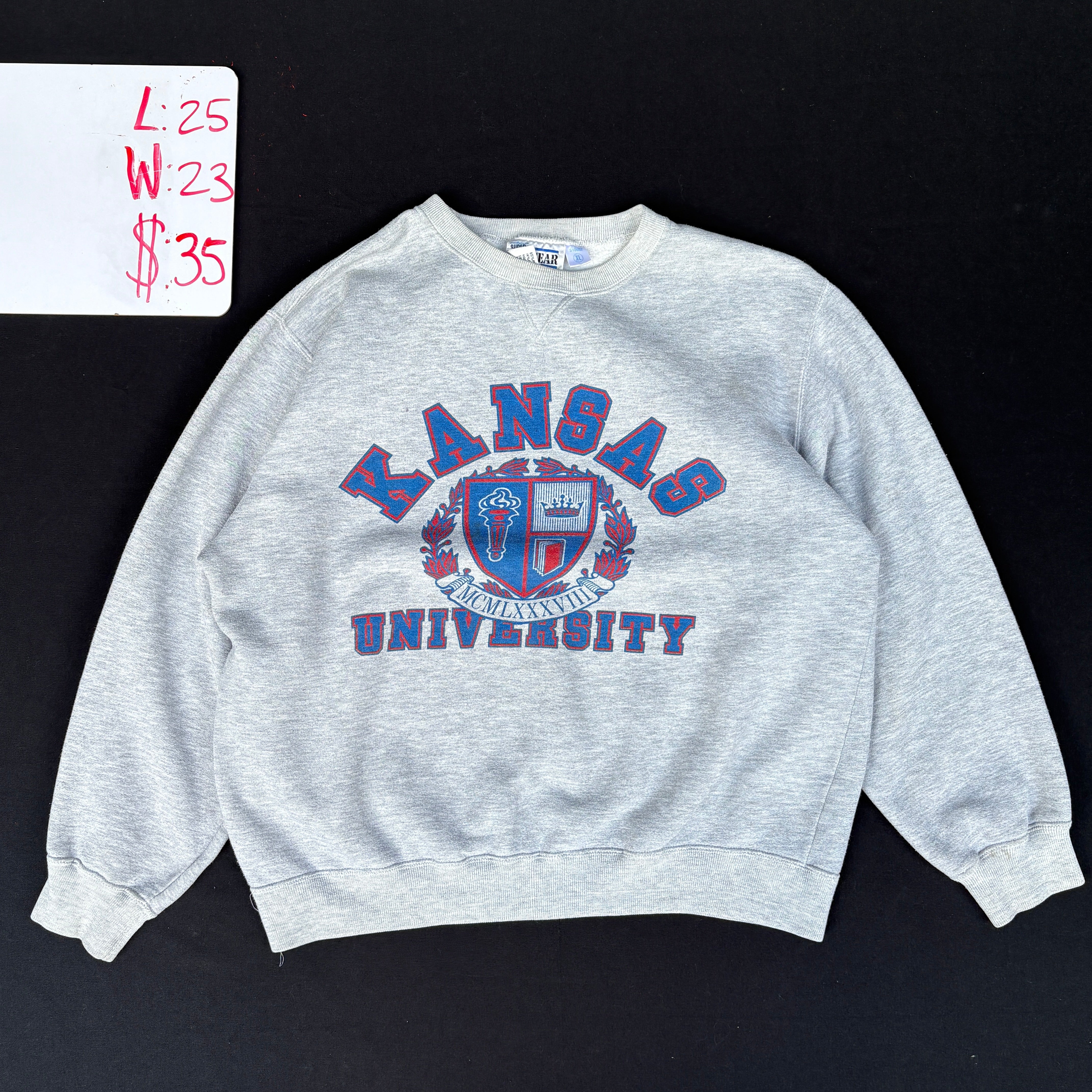 1990s Kansas University Crest Graphic Sweatshirt (XL)