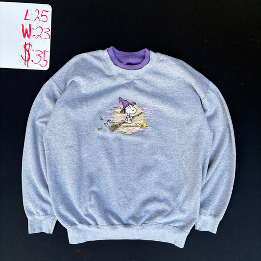1990s Peanuts Snoopy Witch Graphic Sweatshirt (L)
