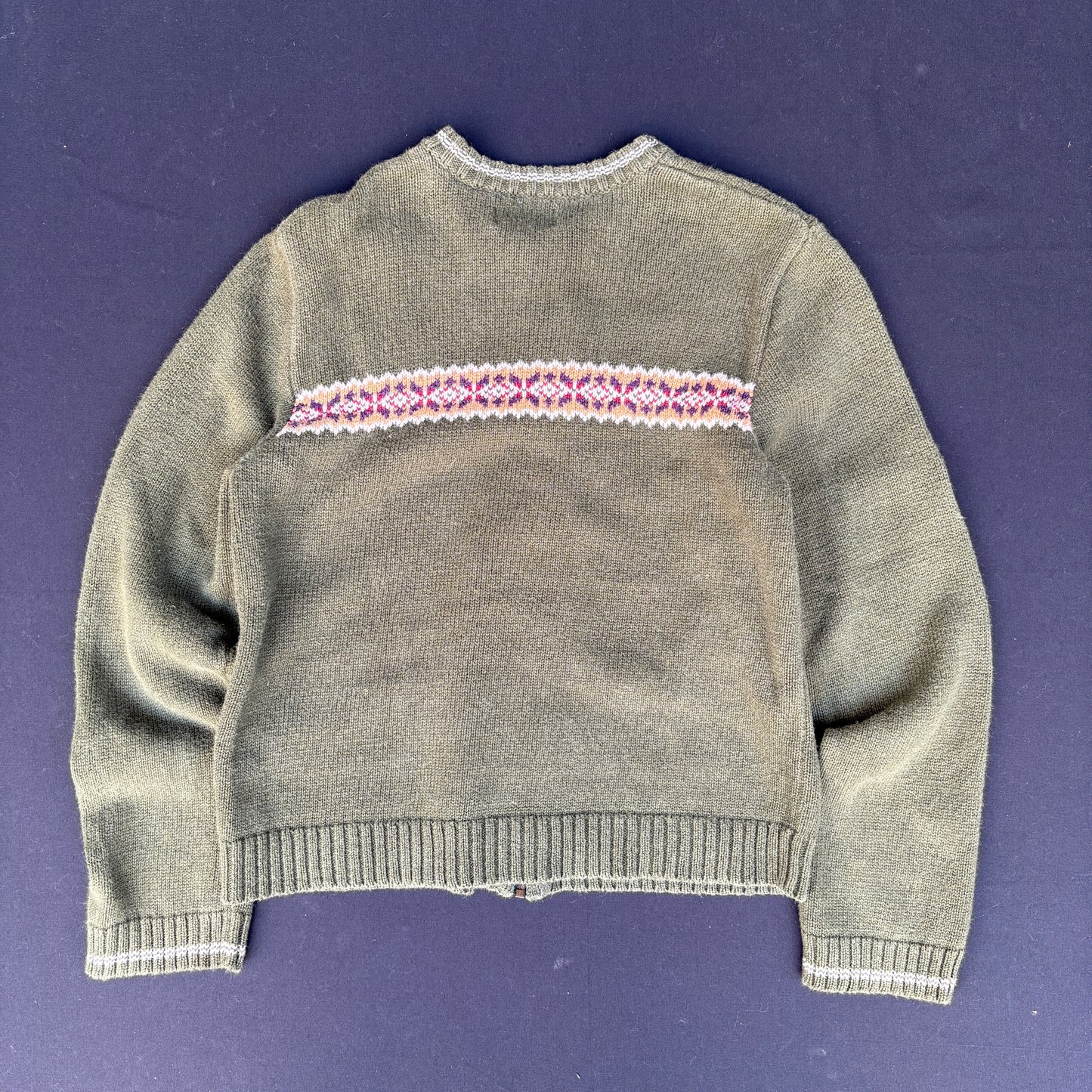 Y2K Abercrombie & Fitch Fair Isle Zip Cardigan (S)
