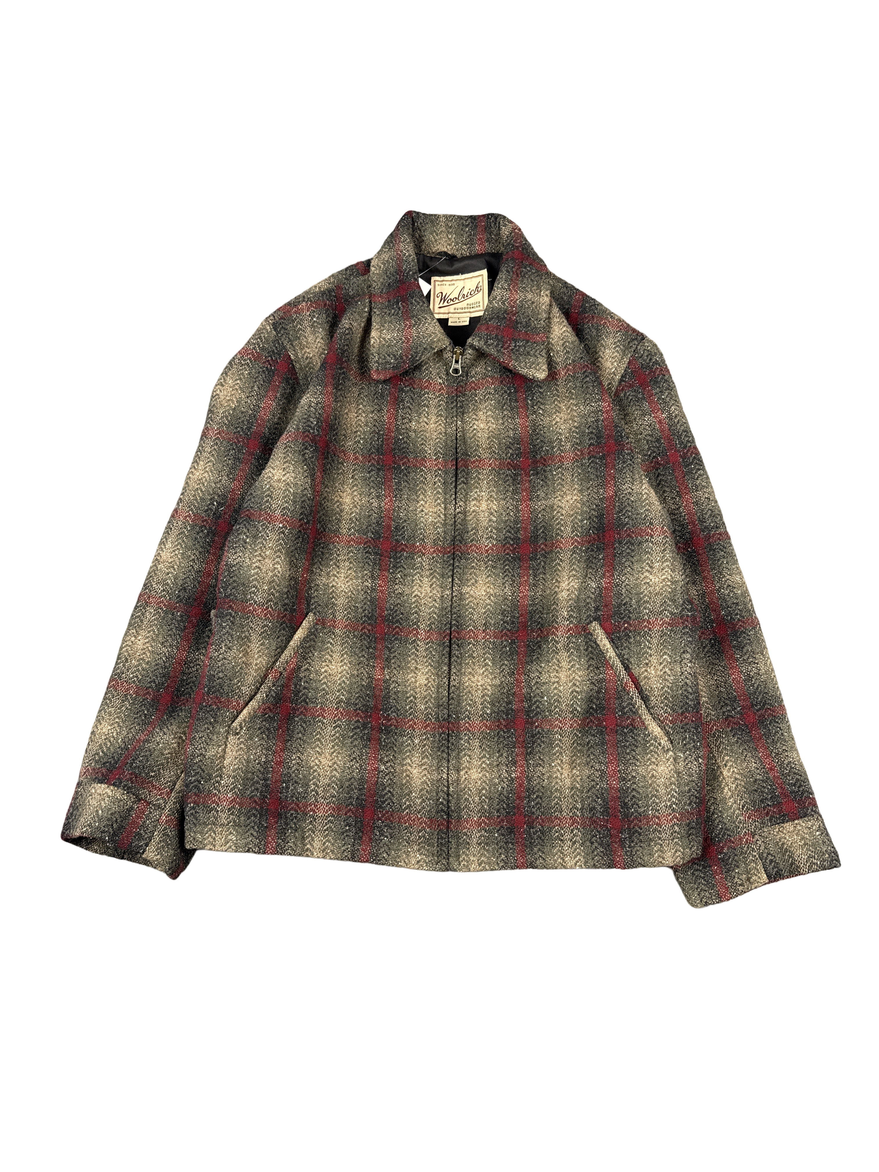 Woolrich Plaid Wool Zip Jacket (L)
