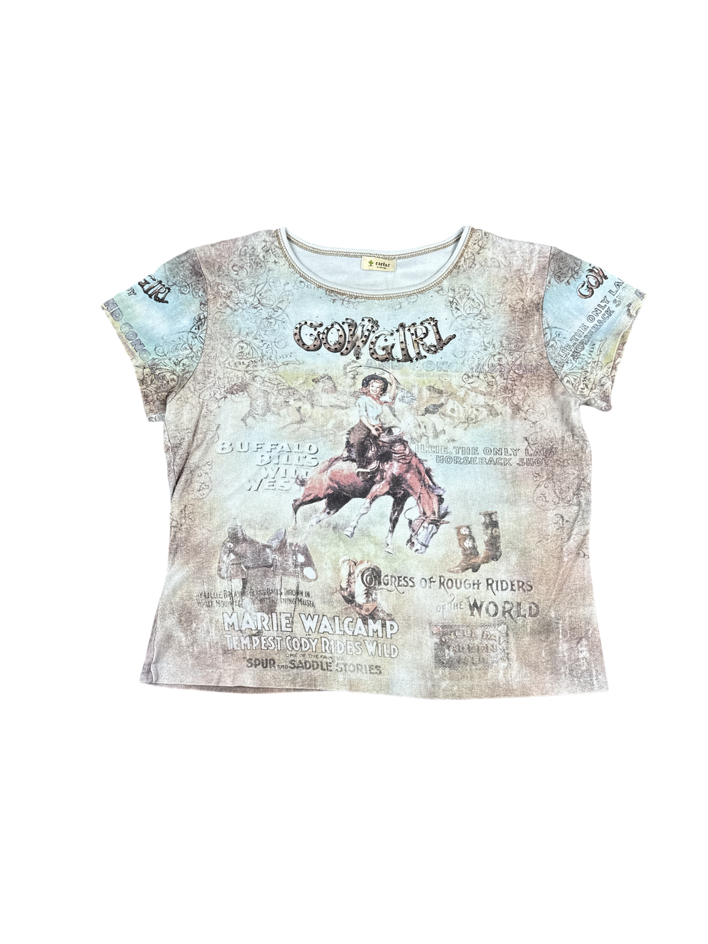 Retro Cowgirl Rodeo Graphic Tee by Cactus (XL)