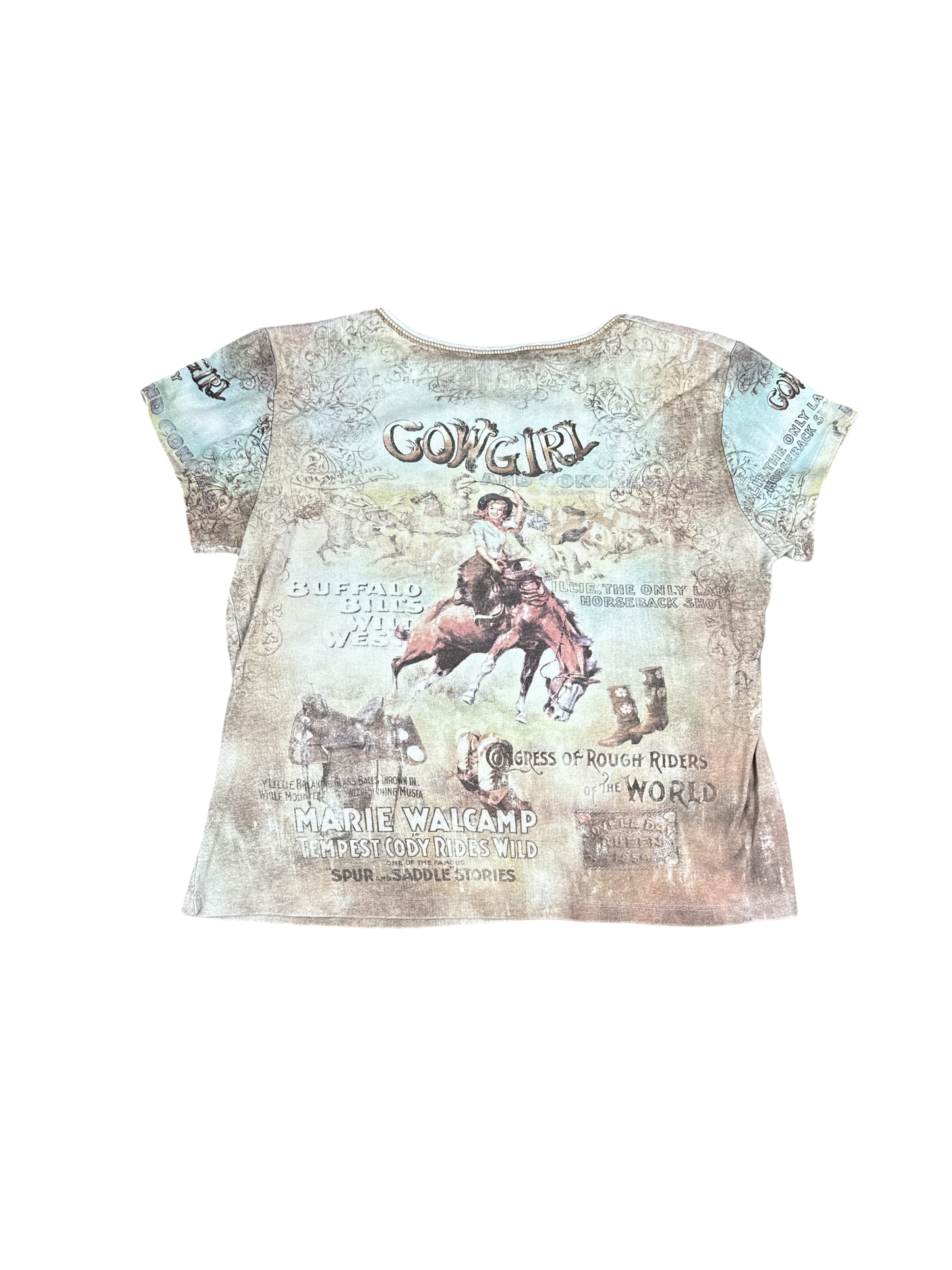Retro Cowgirl Rodeo Graphic Tee by Cactus (XL)