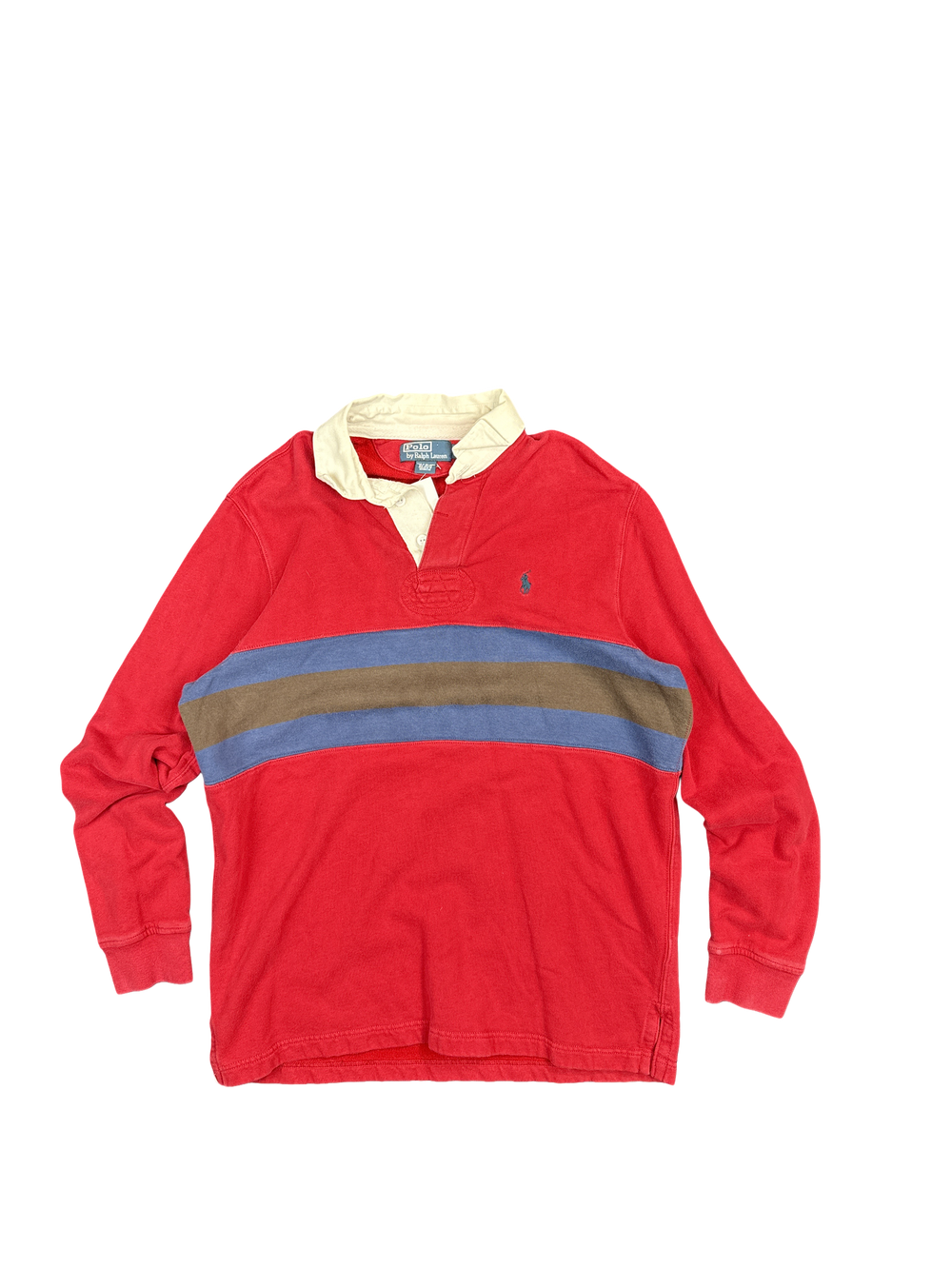 Polo Ralph Lauren Red Stripe Rugby Shirt (M)