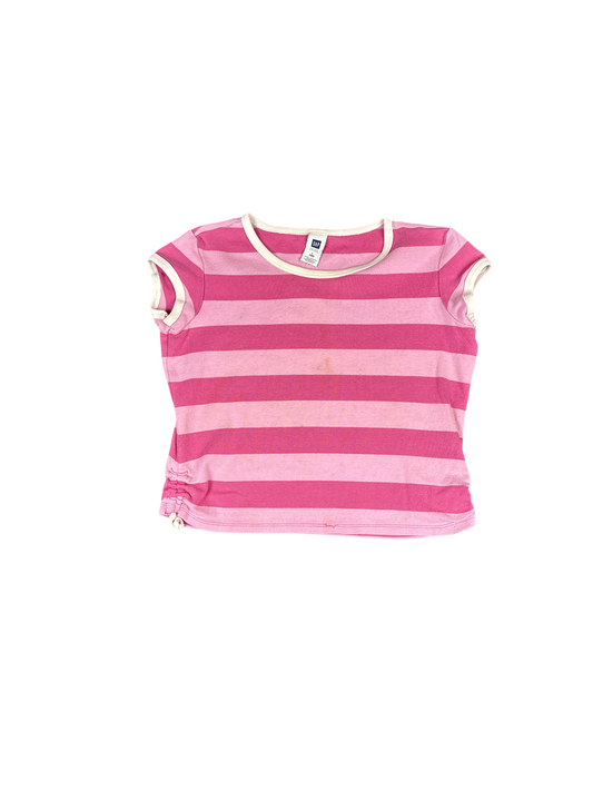 Y2K GAP Pink Striped Cotton Tee (L)