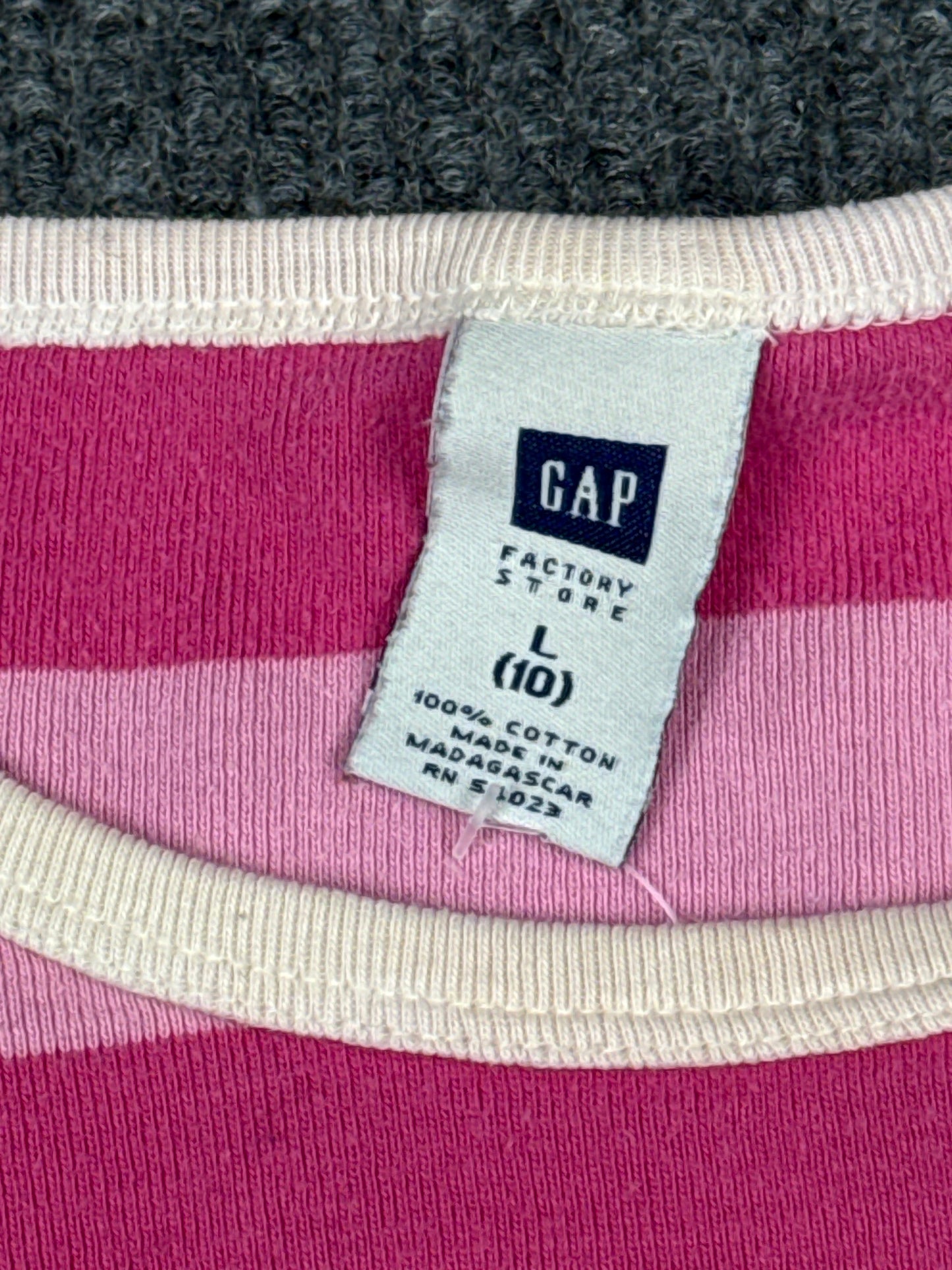 Y2K GAP Pink Striped Cotton Tee (L)